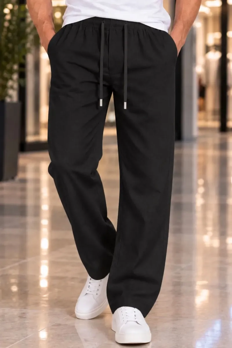 PANTALON LINO HOMBRE CORTE RECTO PRETINA ELASTICADA. PREMIUM 4032 - 1