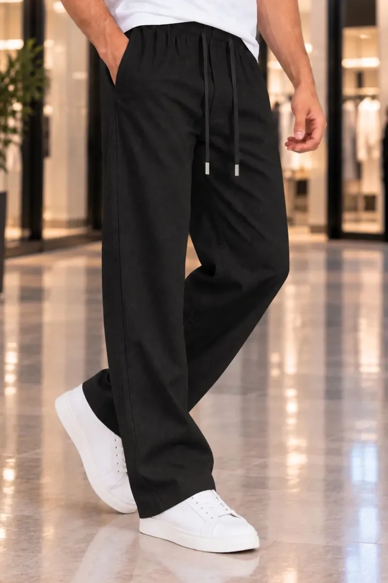 PANTALON LINO HOMBRE CORTE RECTO PRETINA ELASTICADA. PREMIUM 4032 - 3