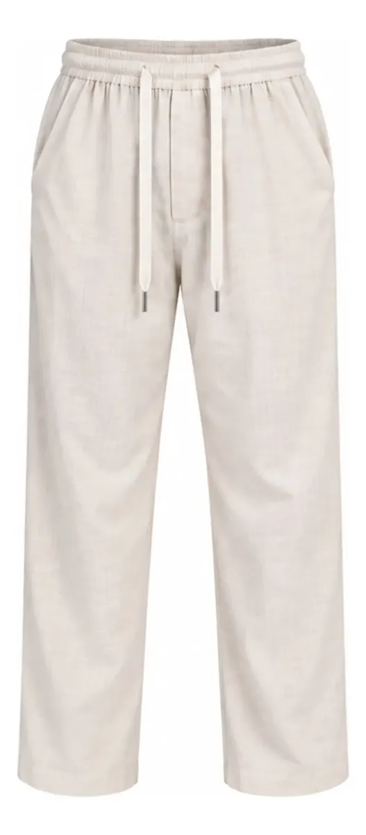 PANTALON LINO HOMBRE CORTE RECTO PRETINA ELASTICADA. PREMIUM 4032 - 8