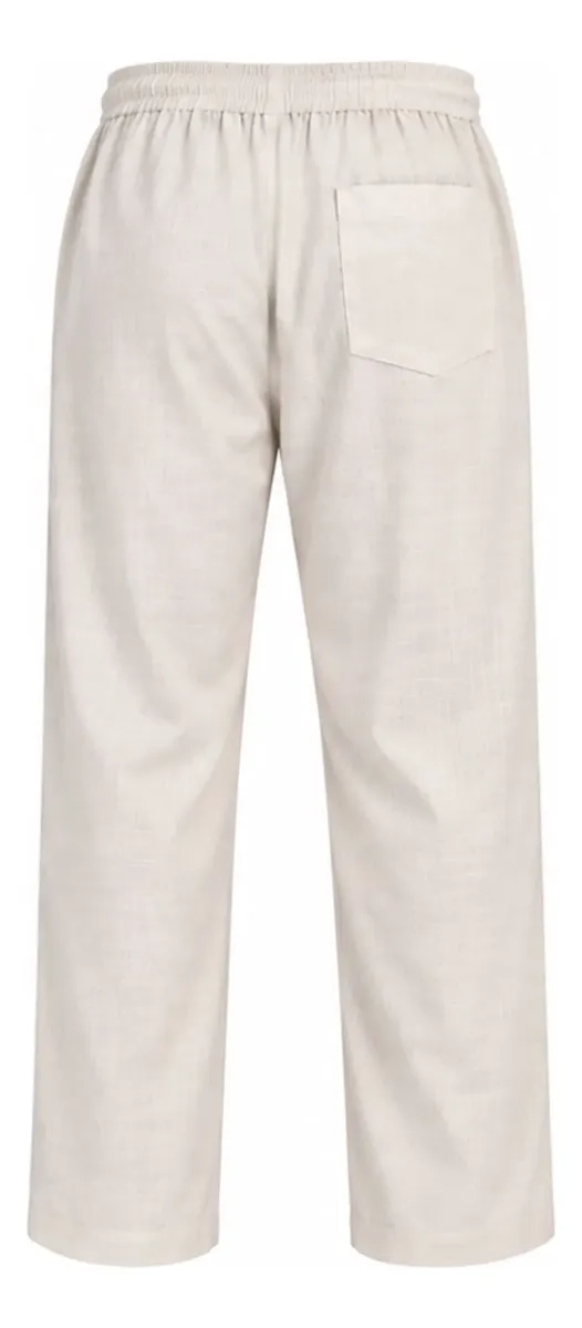PANTALON LINO HOMBRE CORTE RECTO PRETINA ELASTICADA. PREMIUM 4032 - 9