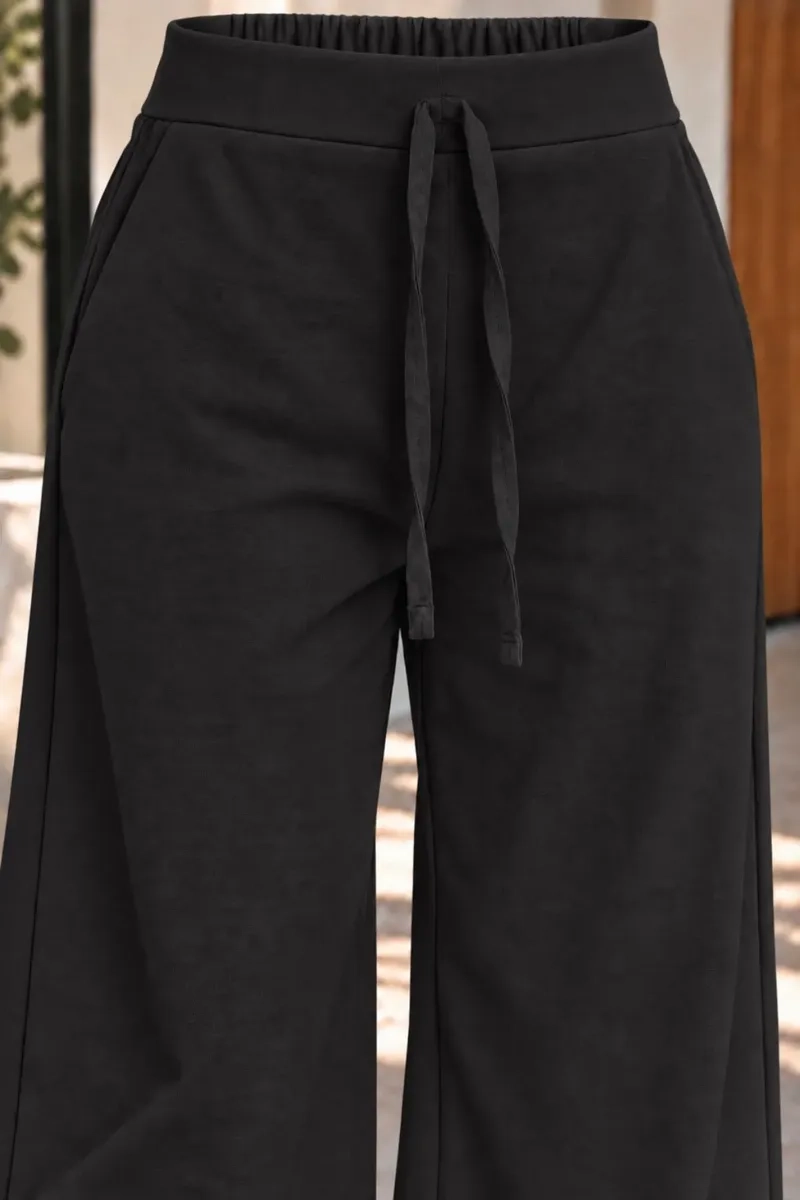 PANTALON RECTO ALGODON TIPO LINO. PALAZZO MUJER ELASTICADO. 9003 - 4