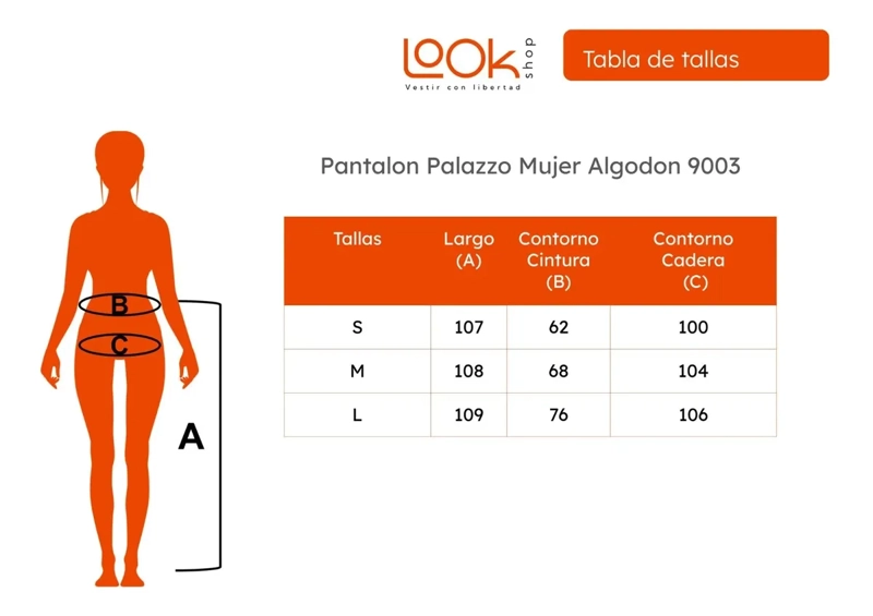 PANTALON RECTO ALGODON TIPO LINO. PALAZZO MUJER ELASTICADO. 9003 - 8