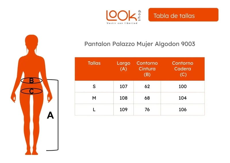 PANTALON RECTO ALGODON TIPO LINO. PALAZZO MUJER ELASTICADO. 9003 - 8