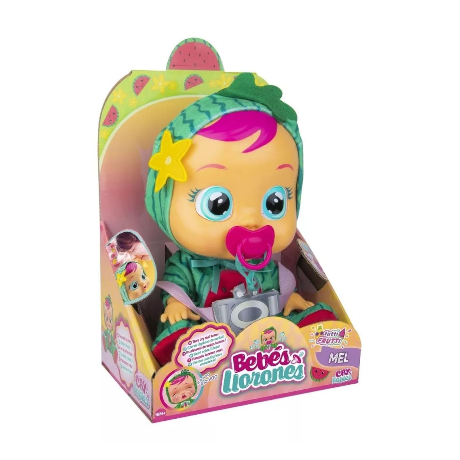 JUGUETE MUÑECA VERDE BEBE LLORON MEL 30 CM FRUTAS - 2