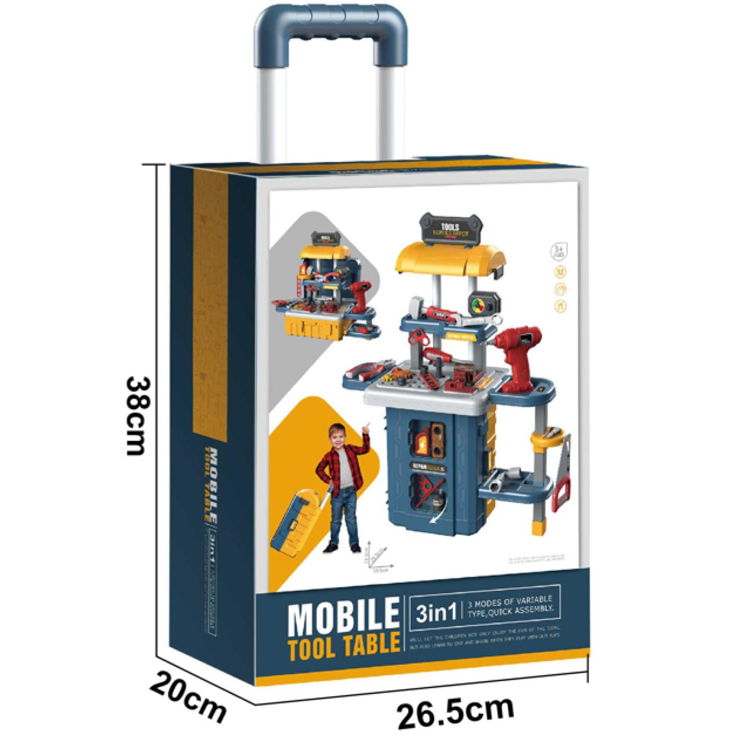JUGUETE SET MALETA HERRAMIENTAS 46 PIEZAS 3 EN 1 AZUL INFANTIL - 3