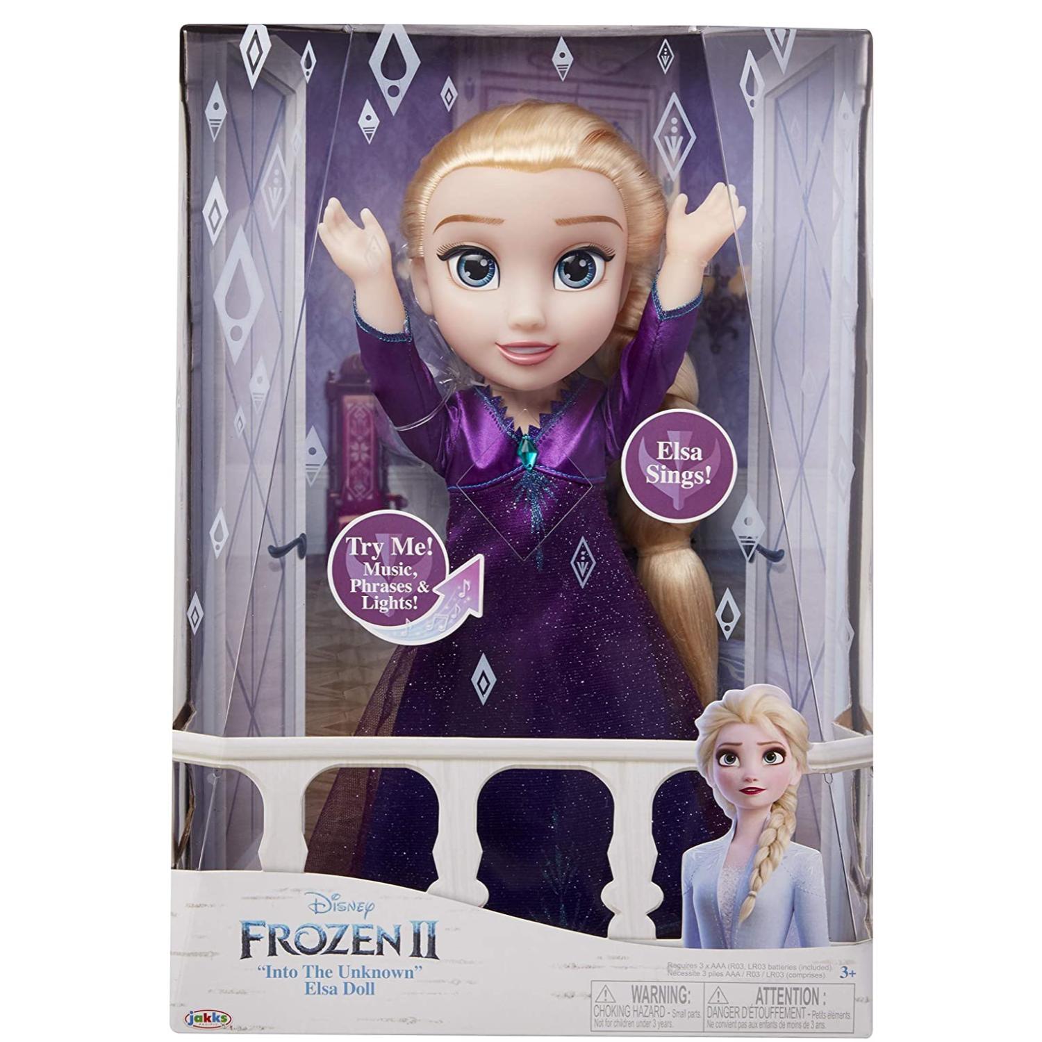 FIGURA DE ACCION GENÉRICO MORADO JUGUETE ELSA CANTANTE ESPAÑOL FROZEN II HASBRO - 4