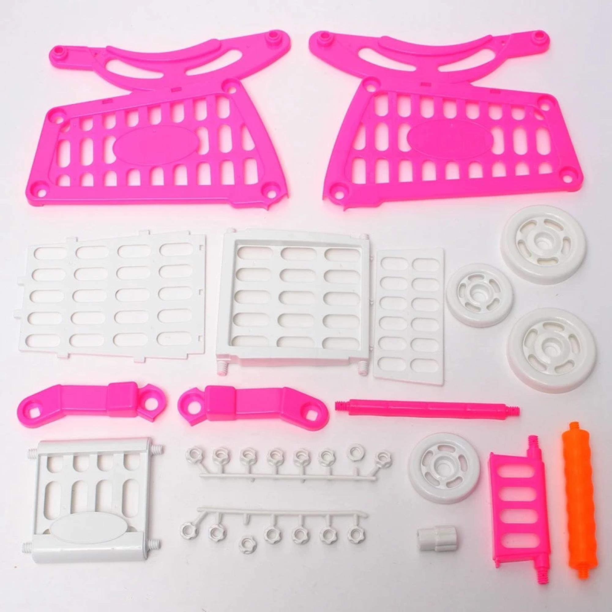 SET CARRITO DE COMPRAS CON ACCESORIOS 56 PIEZAS ROSADO - 3