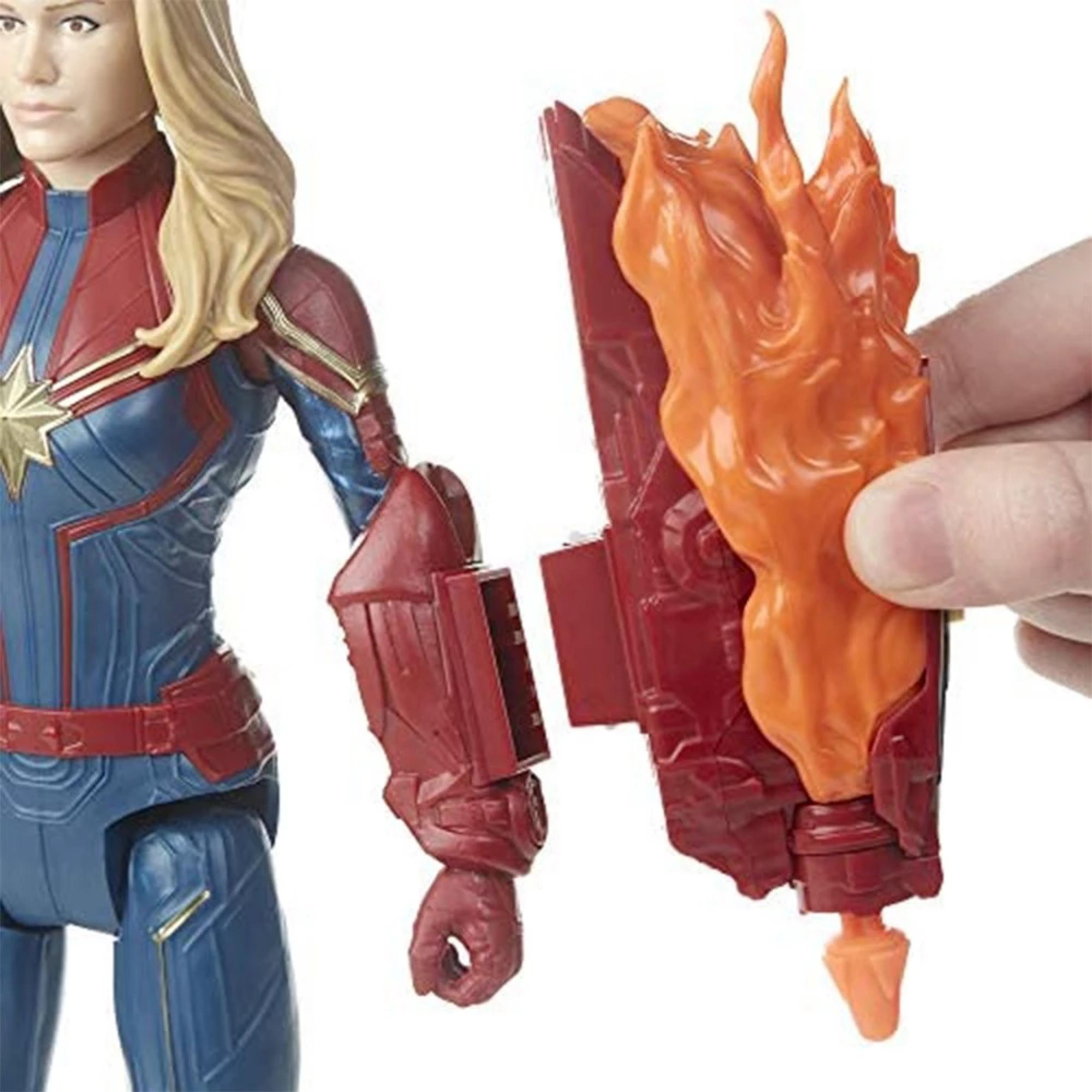 FIGURA DE ACCION AZUL JUGUETE CAPITANA MARVEL 30 CM ACCESORIOS HASBRO - 2