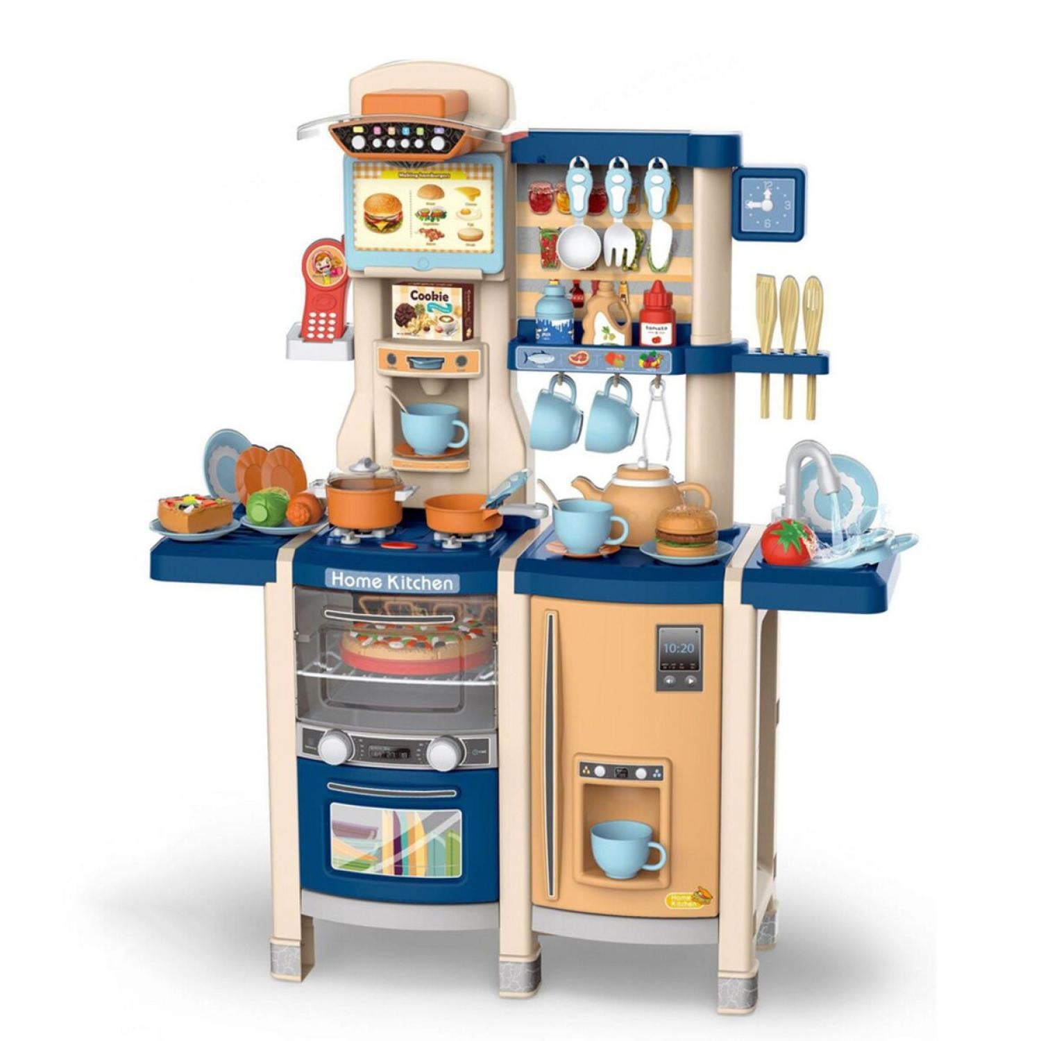 JUGUETE SET COCINA 65 PIEZAS LUZ SONIDO AZUL INFANTIL 100CM - 1