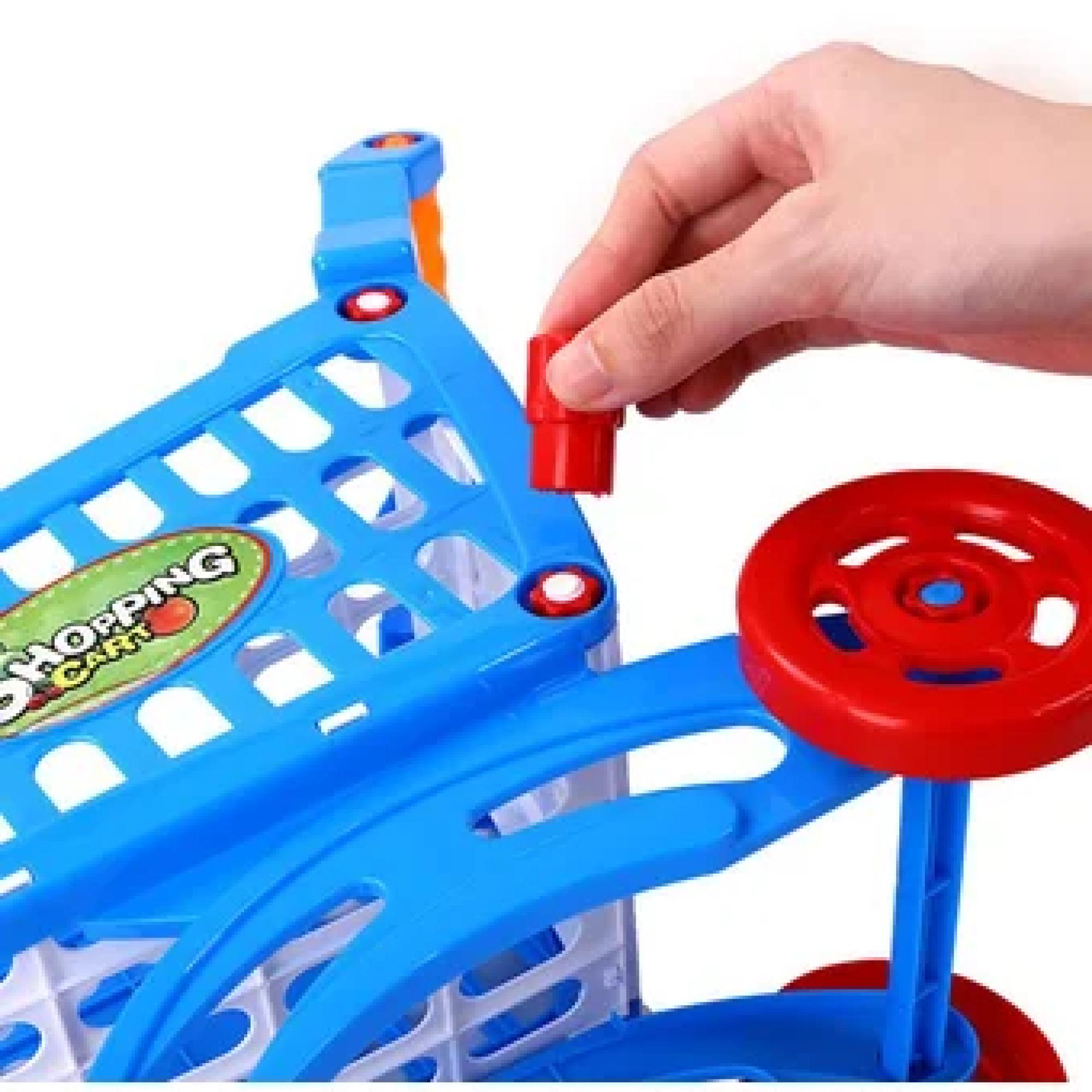 SET CARRITO DE COMPRAS CON ACCESORIOS 56 PIEZAS AZUL - 4