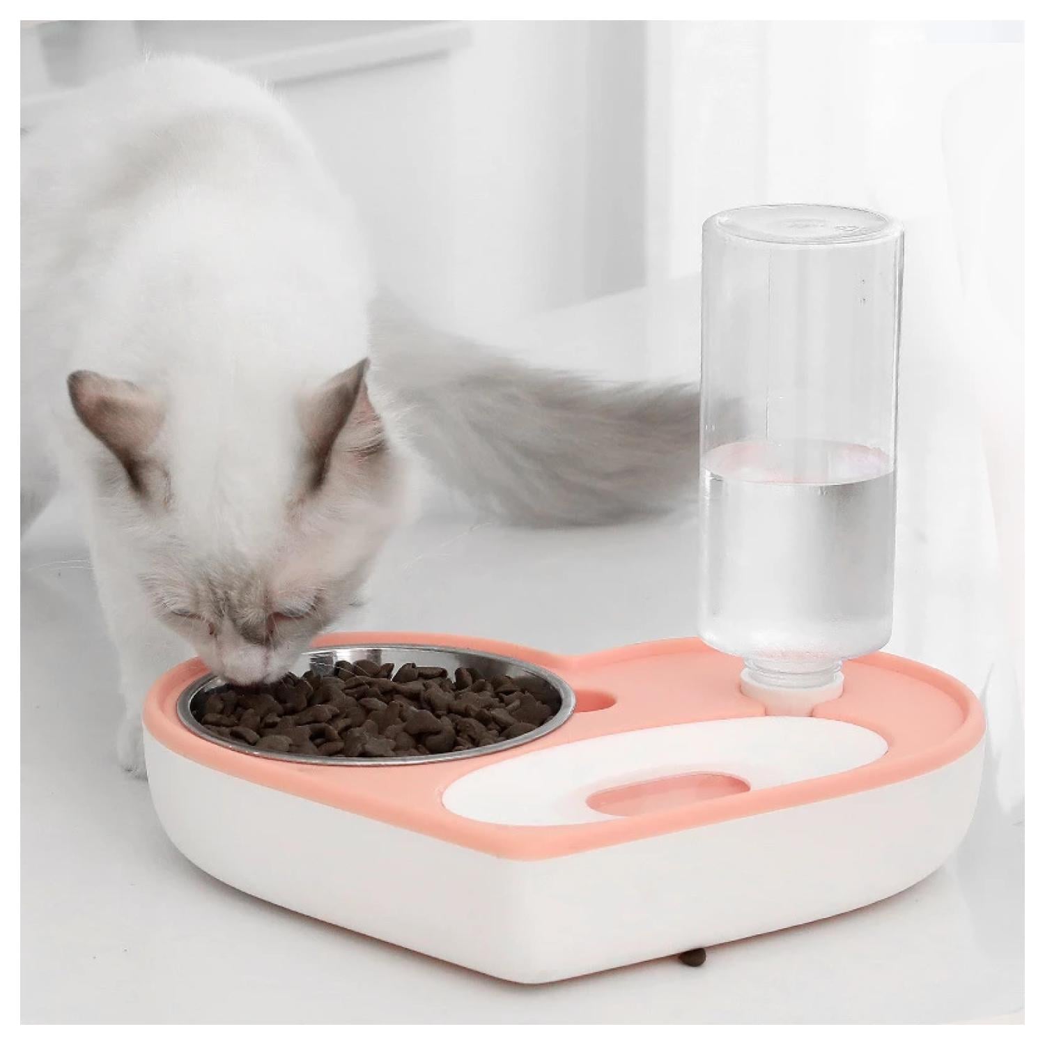 PLATO TAZON COMIDA MASCOTAS DISPENSADOR AGUA AUTOMATICO - 4
