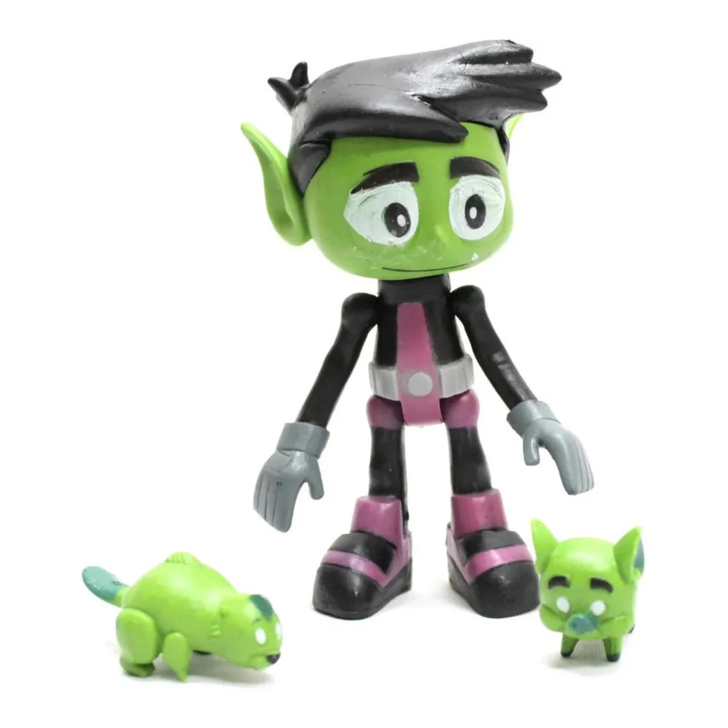 JUGUETE FIGURAS NEGRO JOVENES TITANES 3 PIEZAS 13 CM ACCESORIOS - 3