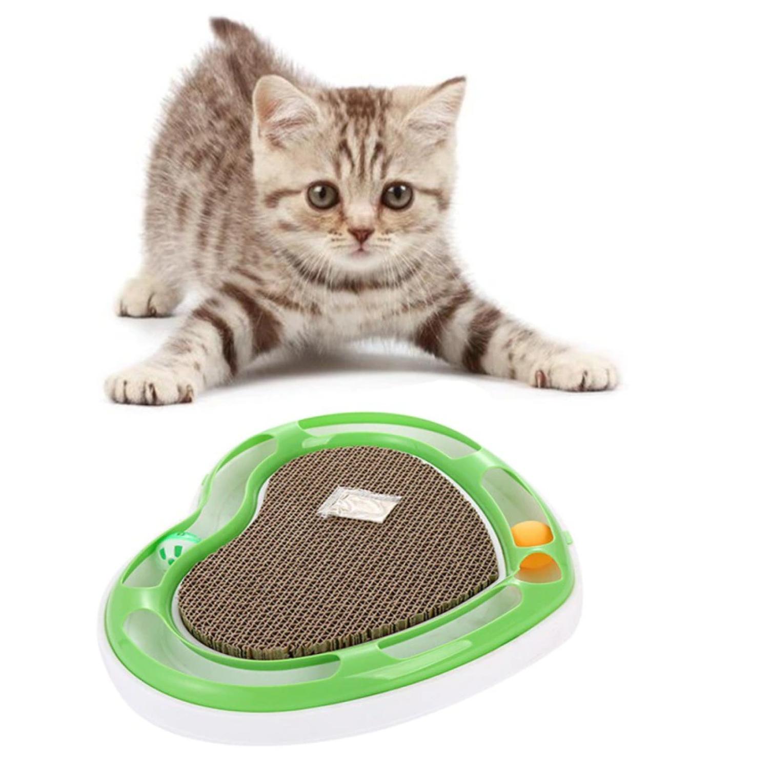 JUGUETE INTERACTIVO GATOS PLACA AGARRE CORAZON - 2