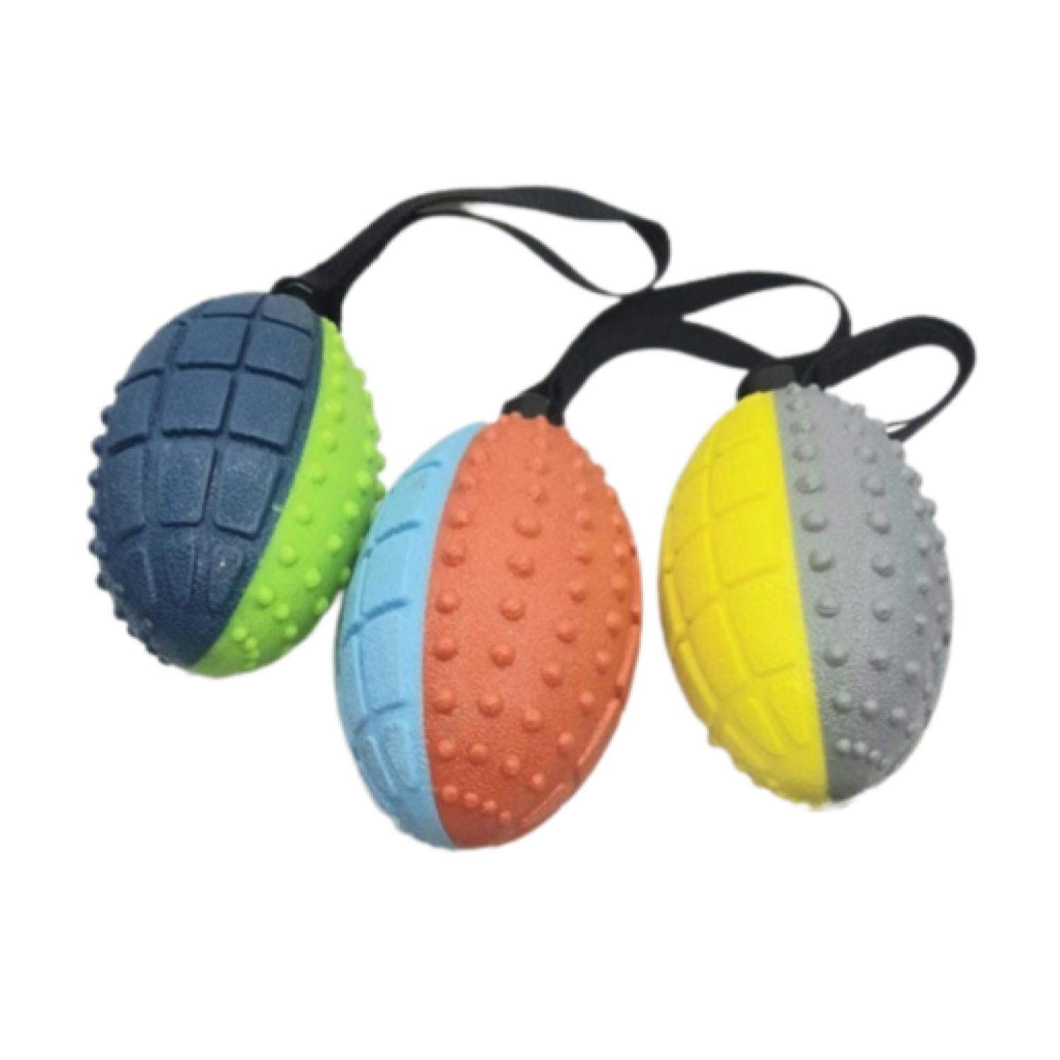 JUGUETE PERROS MORDER JUGAR GOMA PEQUEÑO RUGBY - 2