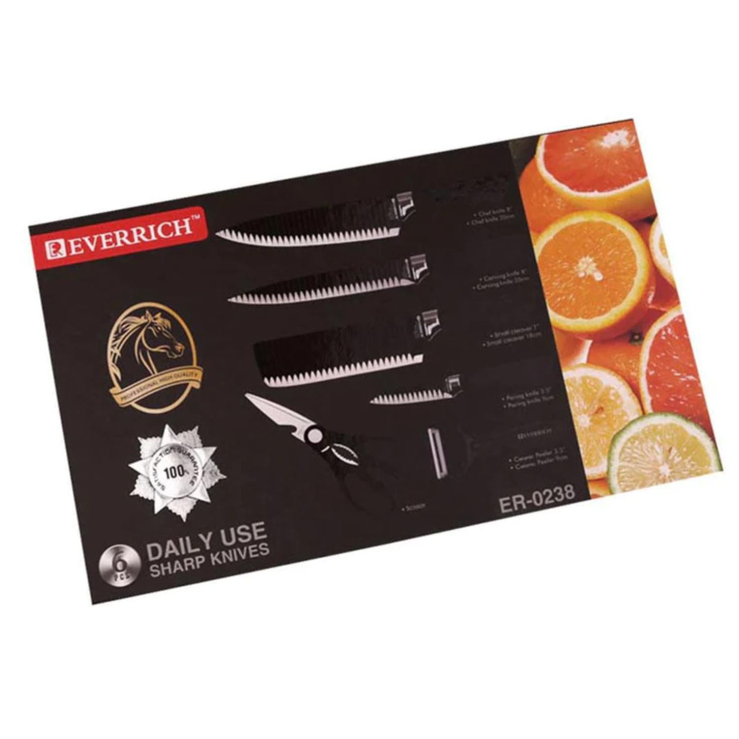 SET DE CUCHILLOS PROFESIONALES CON TIJERAS Y PELADOR NEGRO - 3