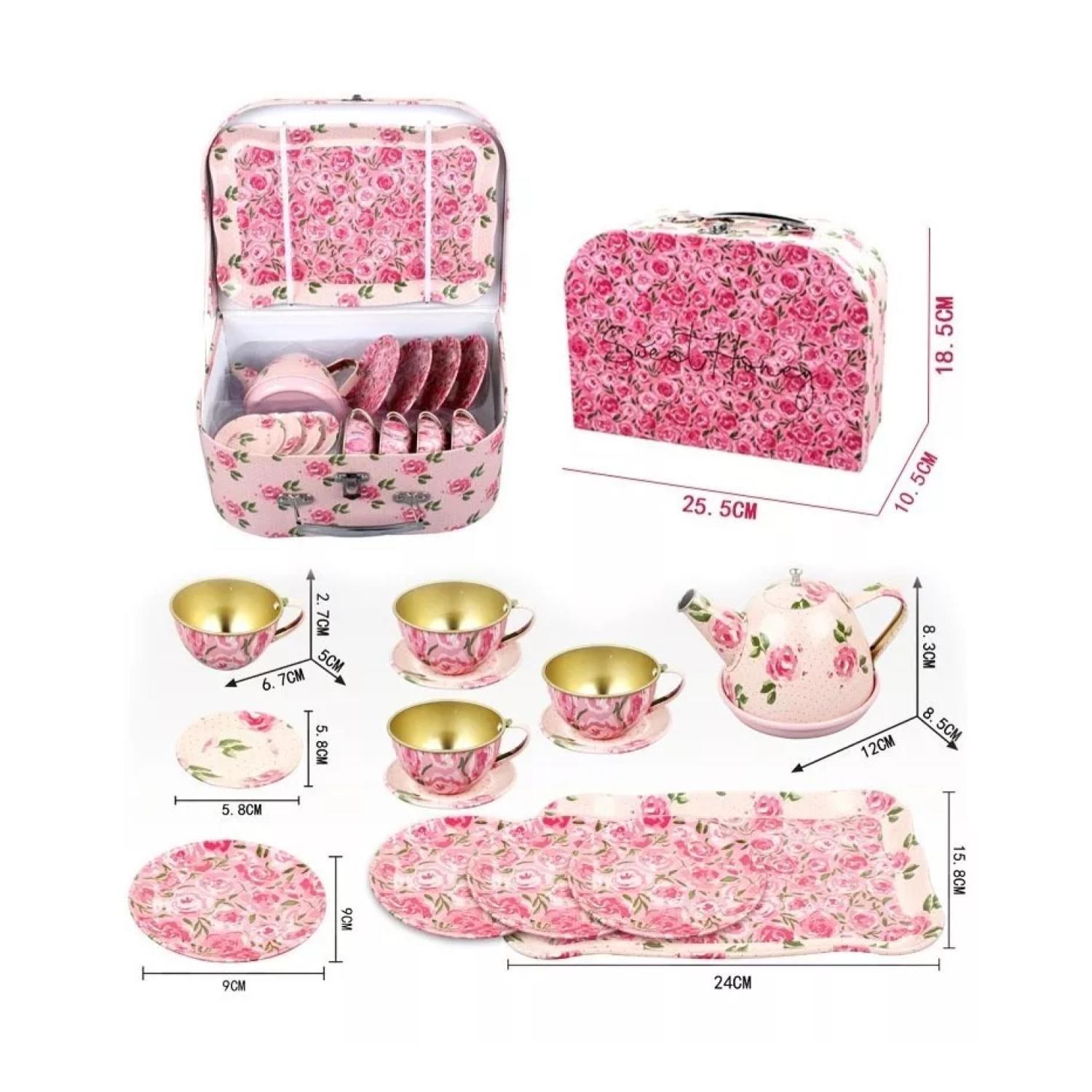 JUEGO DIDÁCTICO JUEGO DE TE TACITAS TETERA ACCESORIOS ROSADO INFANTIL - 3
