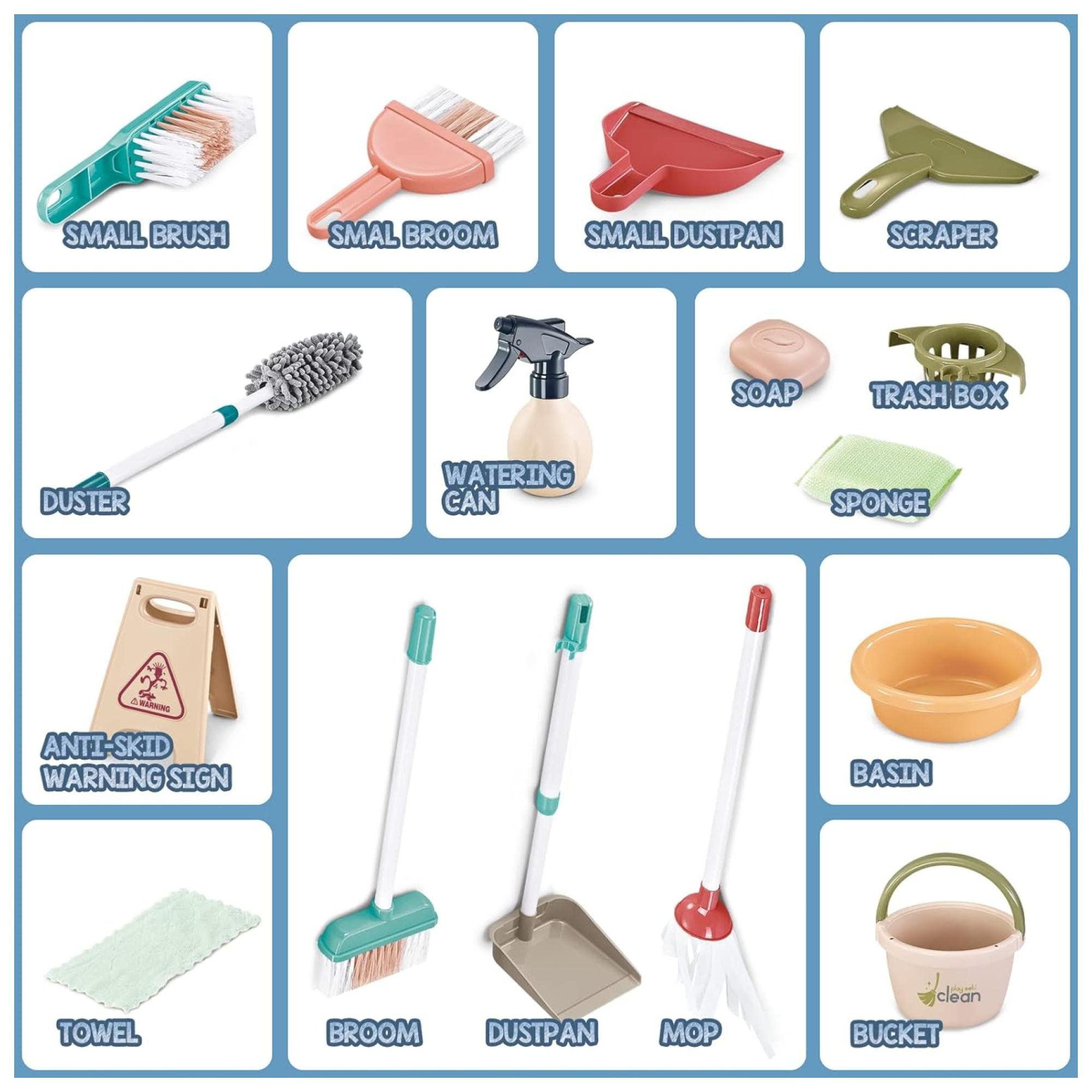 JUEGO DIDÁCTICO ARTICULOS DE LIMPIEZA Y ASEO 20 PIEZAS INFANTIL - 4