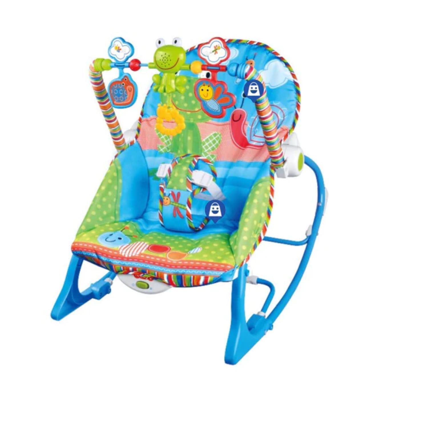 SILLA MECEDORA JUGUETE VIBRADORA MUSICAL INFANTIL AZUL - 1