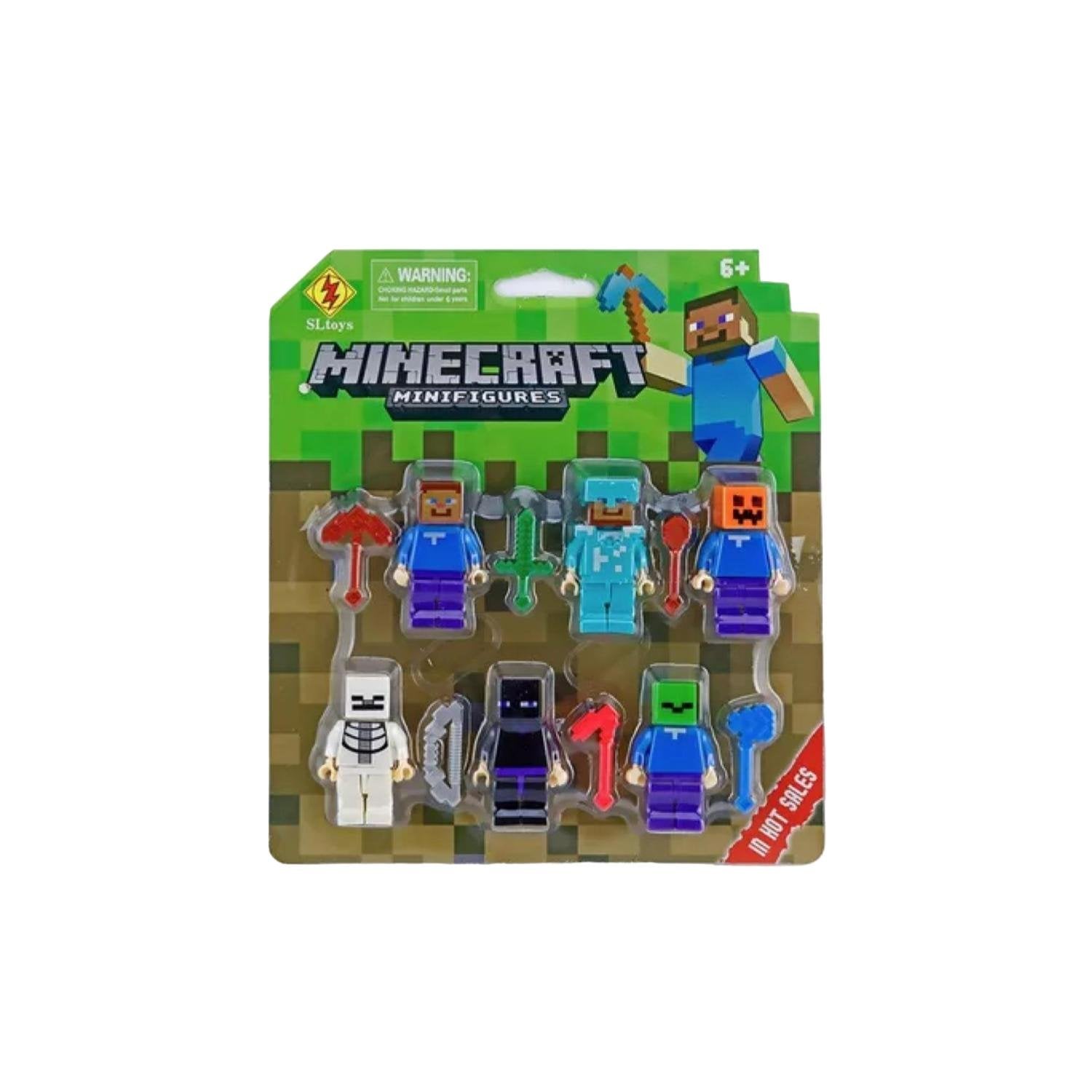 JUGUETE FIGURAS GENÉRICO AZUL SET MINECRAFT CUBE 6 6 PIEZAS ACCESORIOS - 2