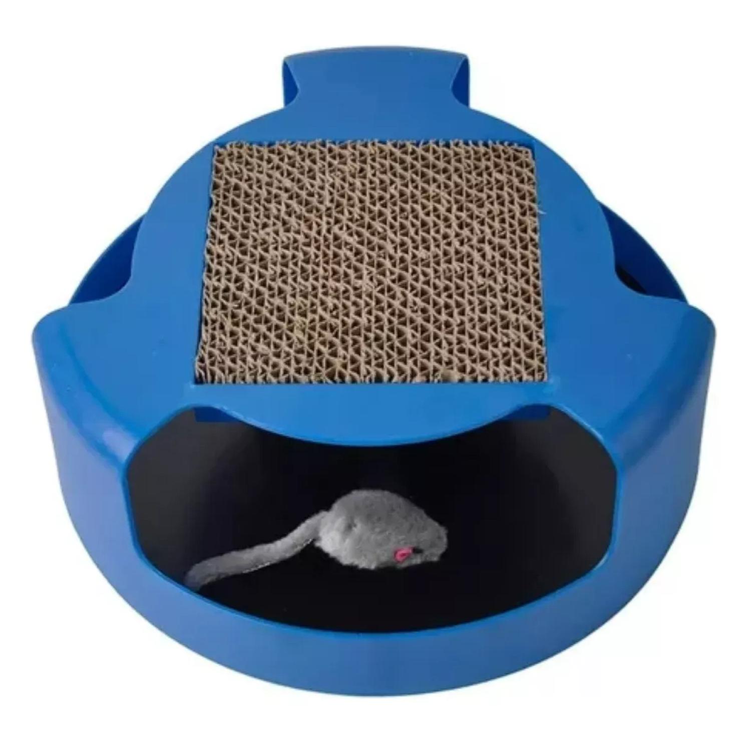 JUGUETE INTERACTIVO CON RASCADOR Y RATON PARA GATOS MASCOTAS - 1