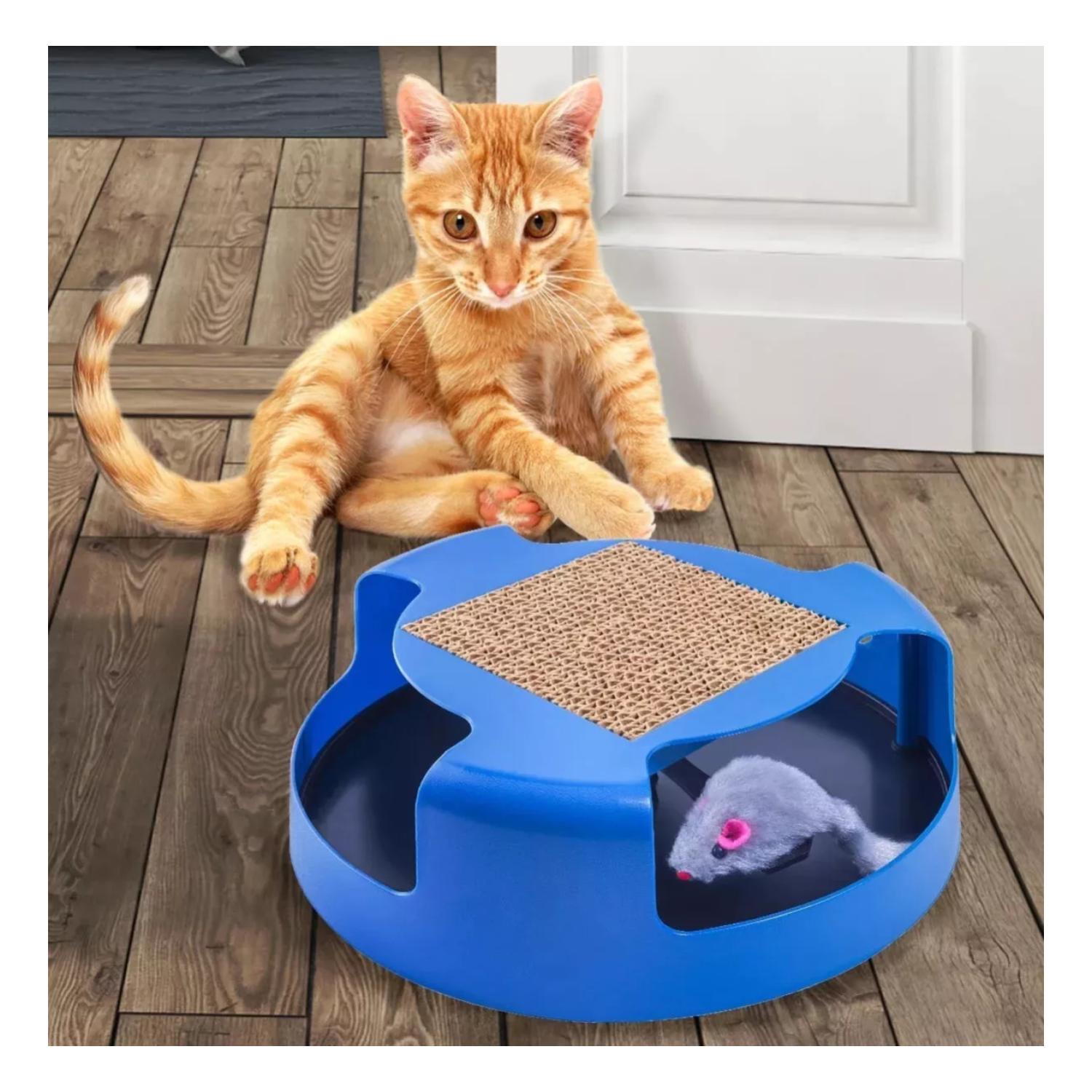 JUGUETE INTERACTIVO CON RASCADOR Y RATON PARA GATOS MASCOTAS - 3