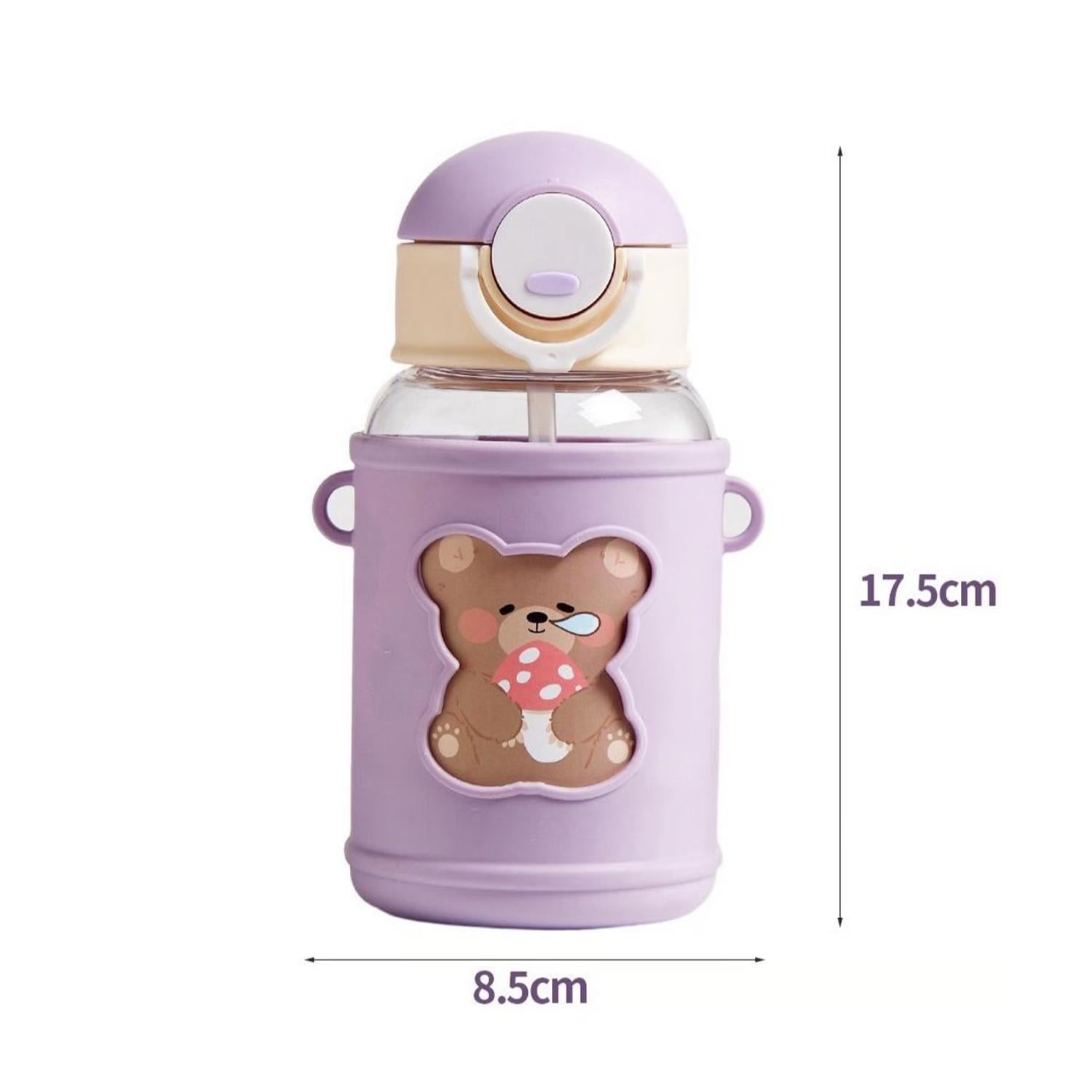 BOTELLA DE AGUA PORTATIL 620ML OSITO KAWAII MORADO INFANTIL - 3