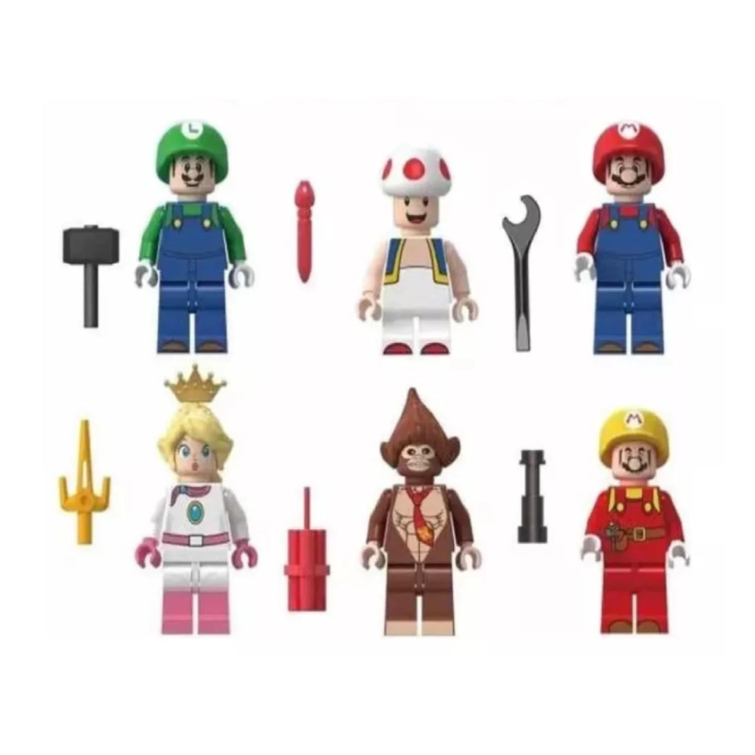 JUGUETE SET 6 FIGURAS MARIO BROS CON ACCESORIOS - 1