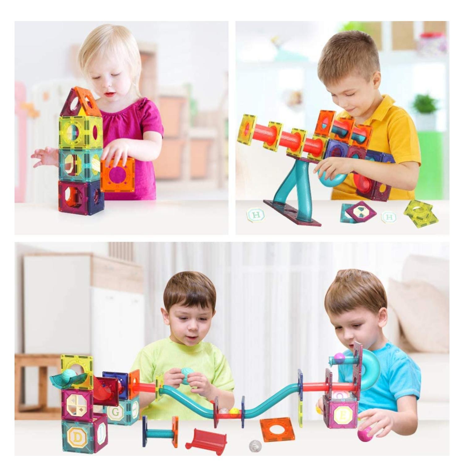 JUGUETE CONSTRUCCION BLOQUES MAGNETICOS 125 PIEZAS COLORES - 3