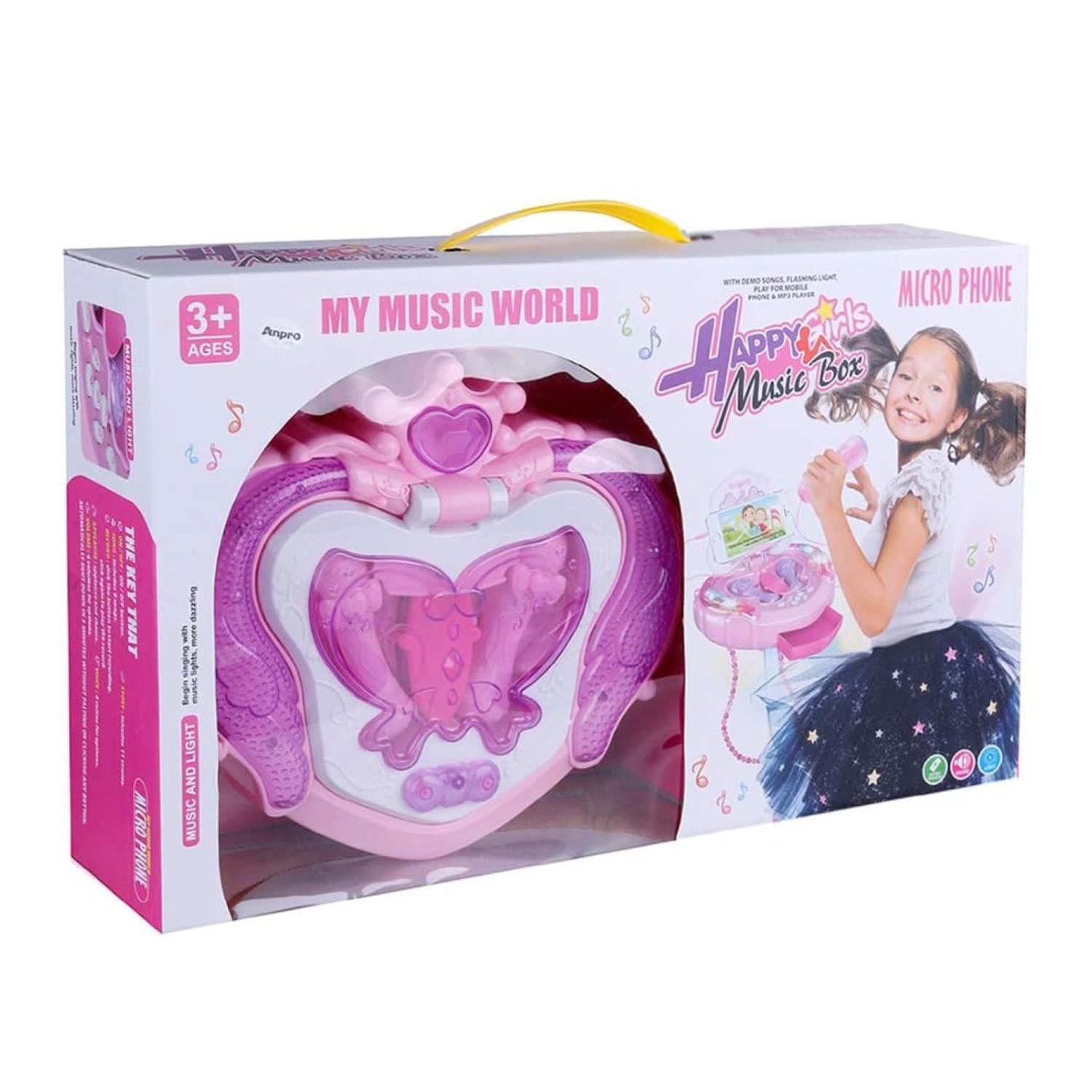 JUGUETE KARAOKE DOBLE ATRIL LUCES Y SONIDO ROSADO INFANTIL - 4
