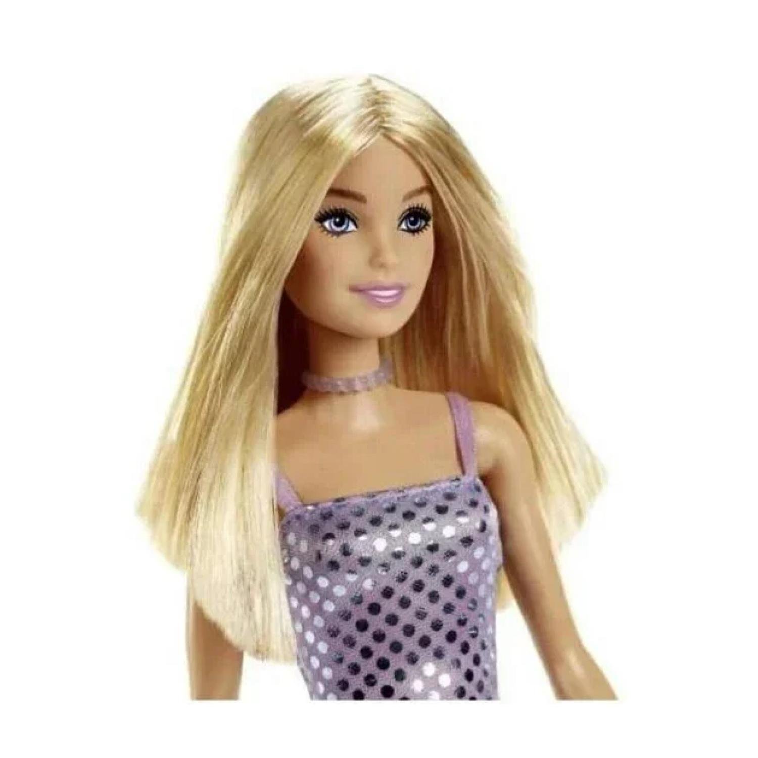 JUGUETE FIGURA BARBIE GLITZ VESTIDO CALIPSO MORADO 30CM - 2