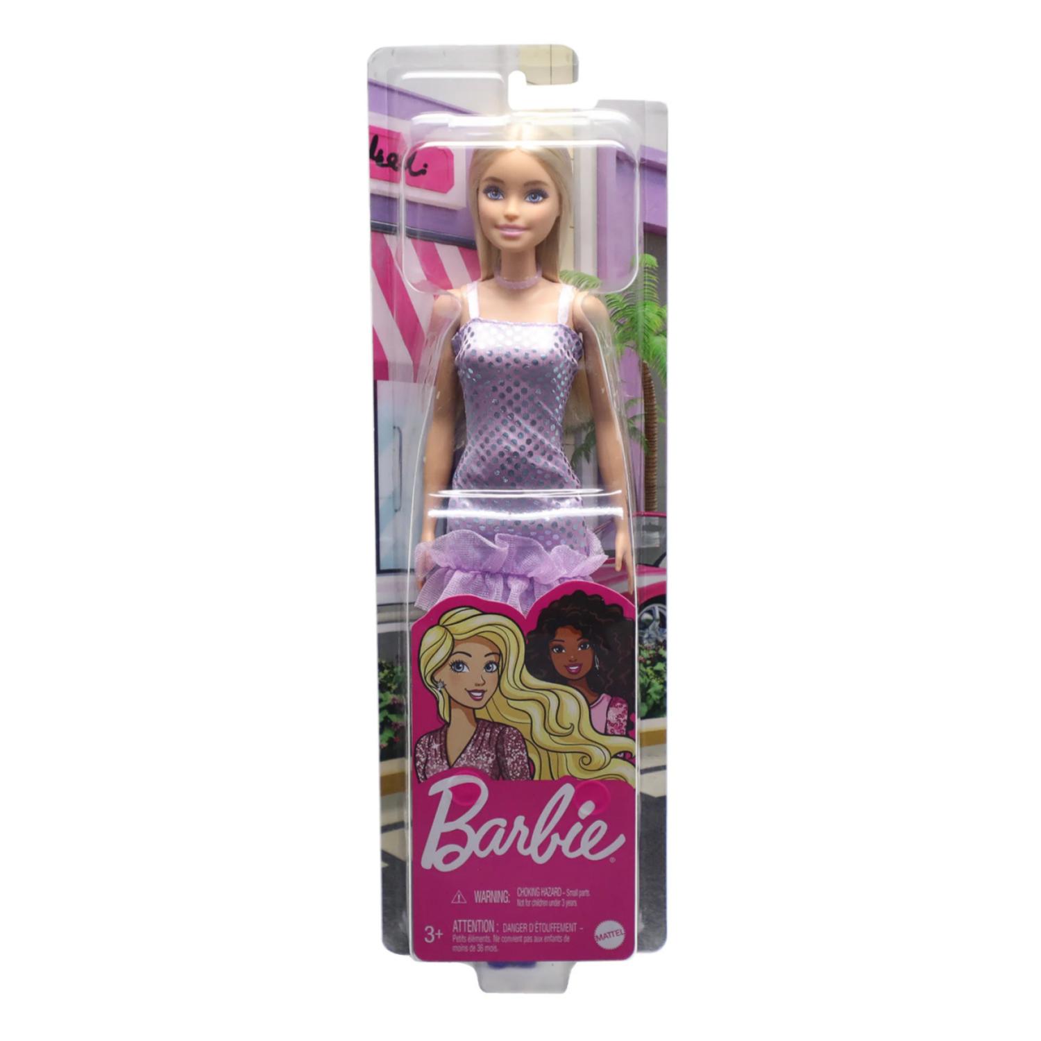 JUGUETE FIGURA BARBIE GLITZ VESTIDO CALIPSO MORADO 30CM - 3
