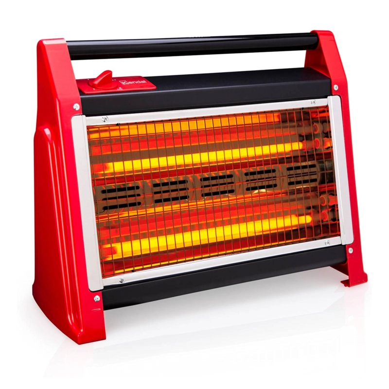 ESTUFA CALEFACTOR ELECTRICO DE CUARZO 1600W 2N ROJO KC-160AS KENDAL - 4
