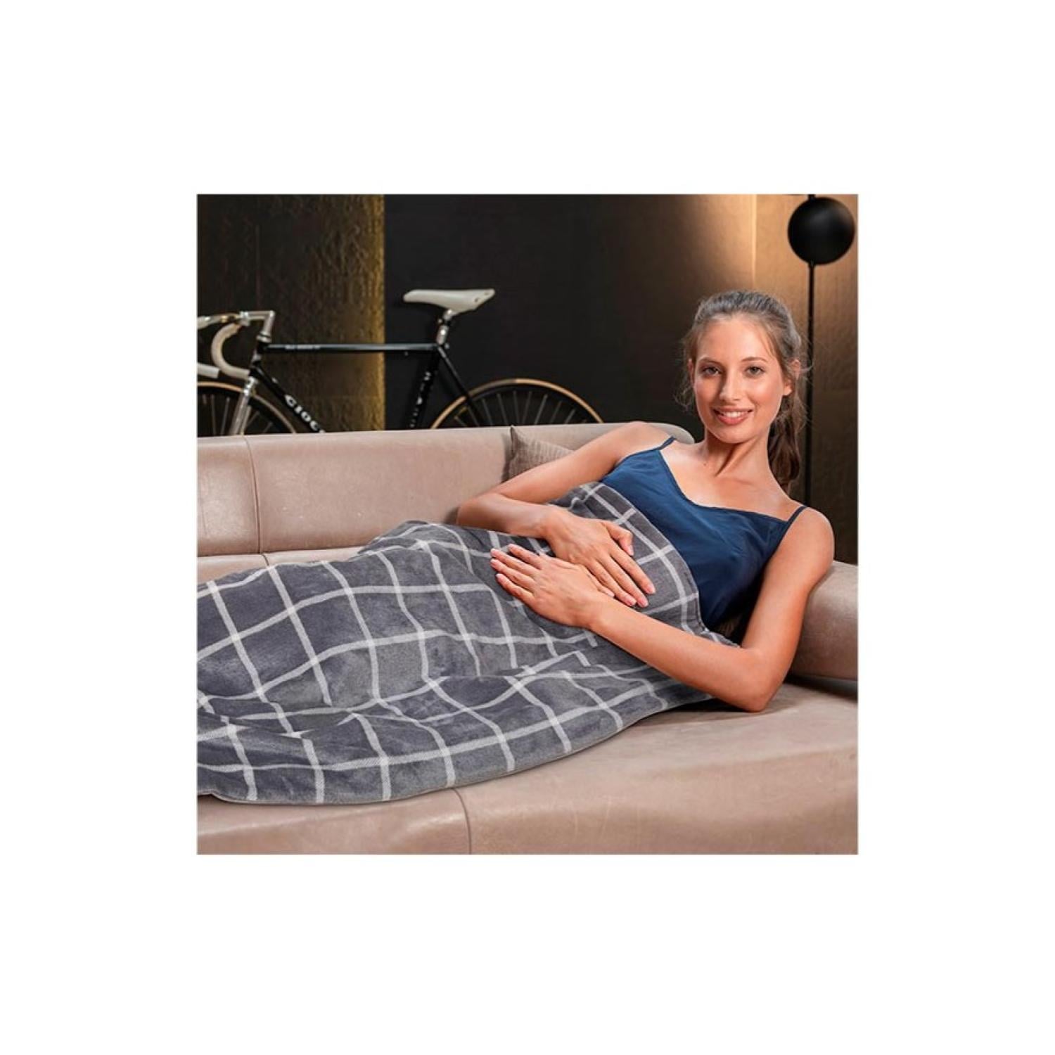 MANTA ELECTRICA CALENTAMIENTO RAPIDO 150X95CM 150W GRIS CUADRILLE - 2