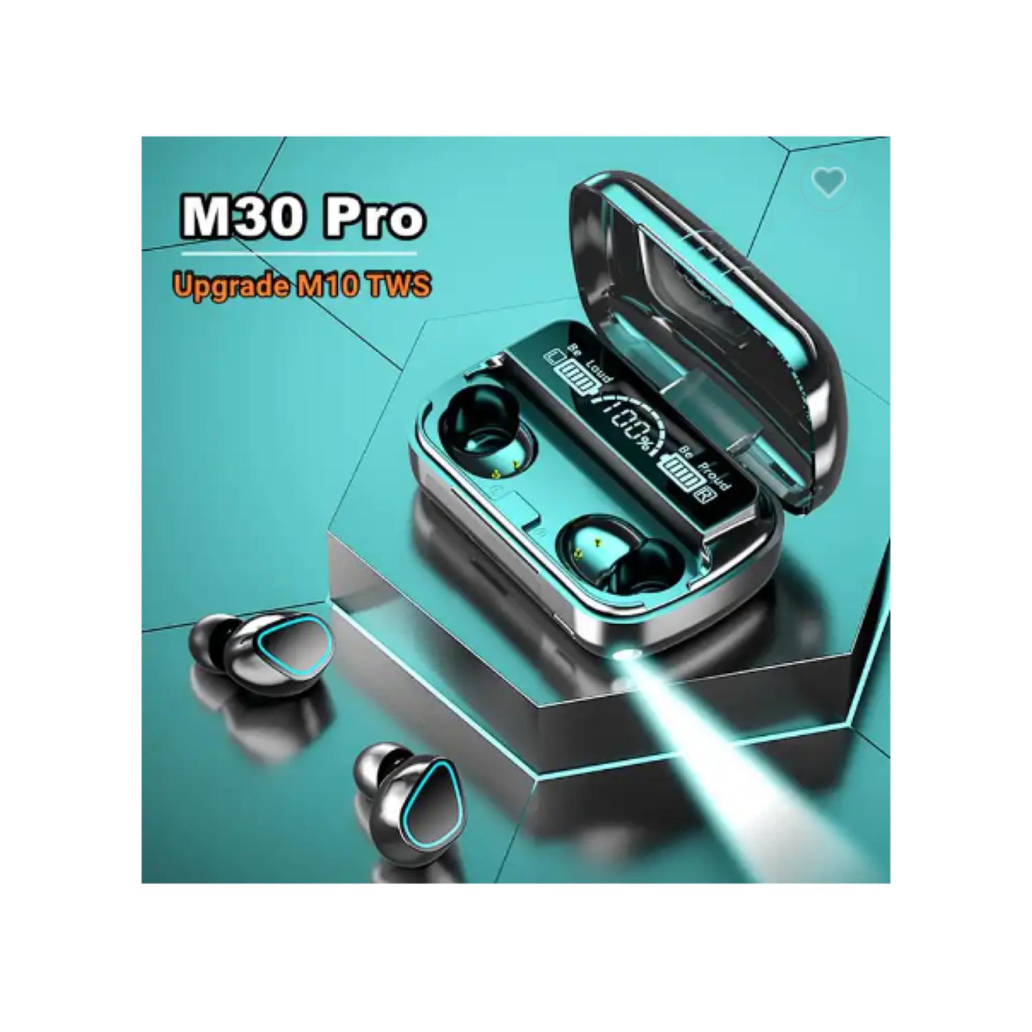 AUDIFONOS BLUETOOTH RECARGABLES TWS LED IN EAR MANOS LIBRES M10 NEGRO - 2