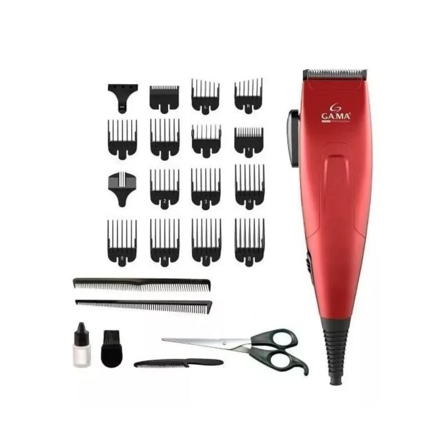 MAQUINA CORTA PELO BARBA 24 ACCESORIOS ROJO GM562 GAMA - 4