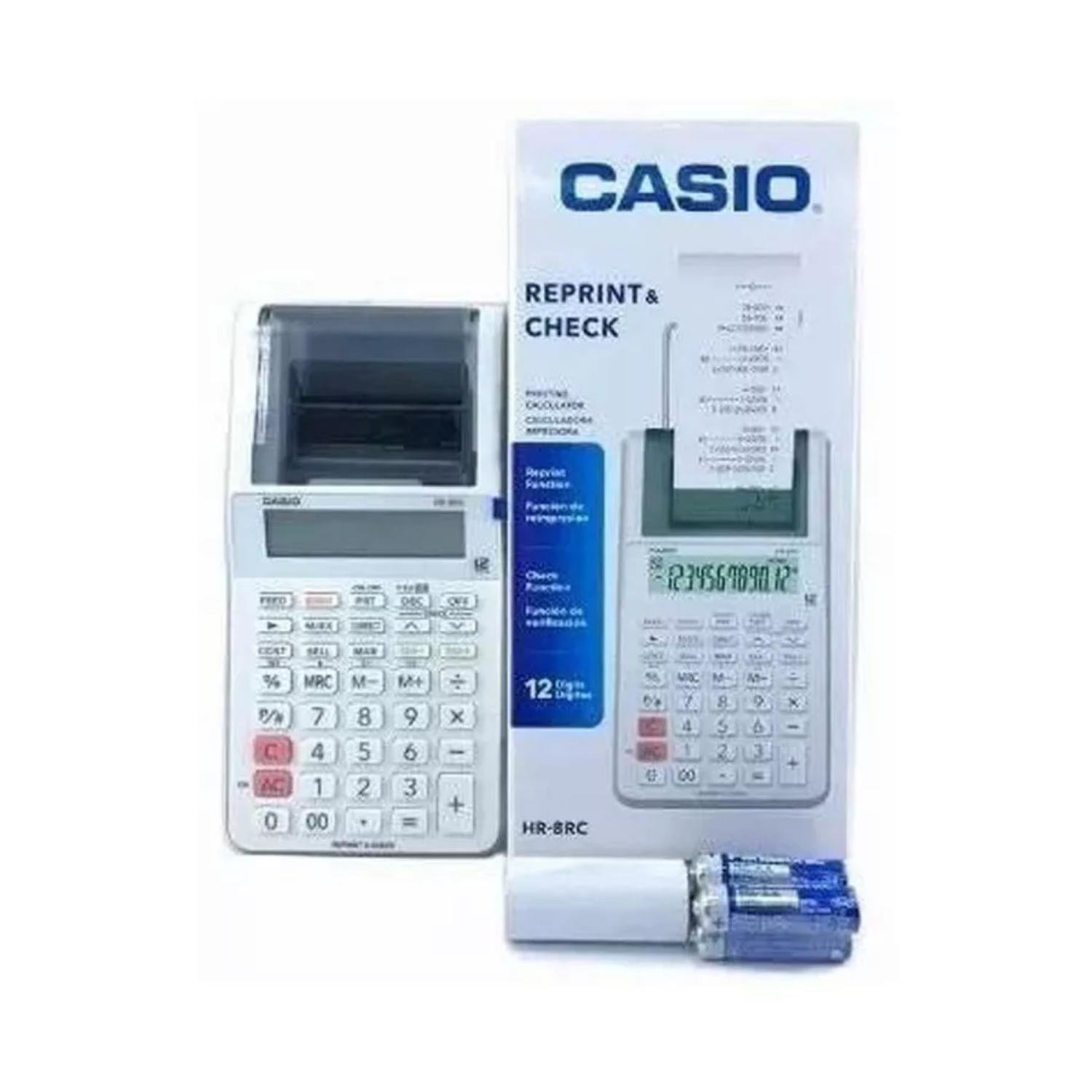 CALCULADORA DE IMPRESION 10 FUNCIONES NEGRO HR-8RC-WE CASIO - 2
