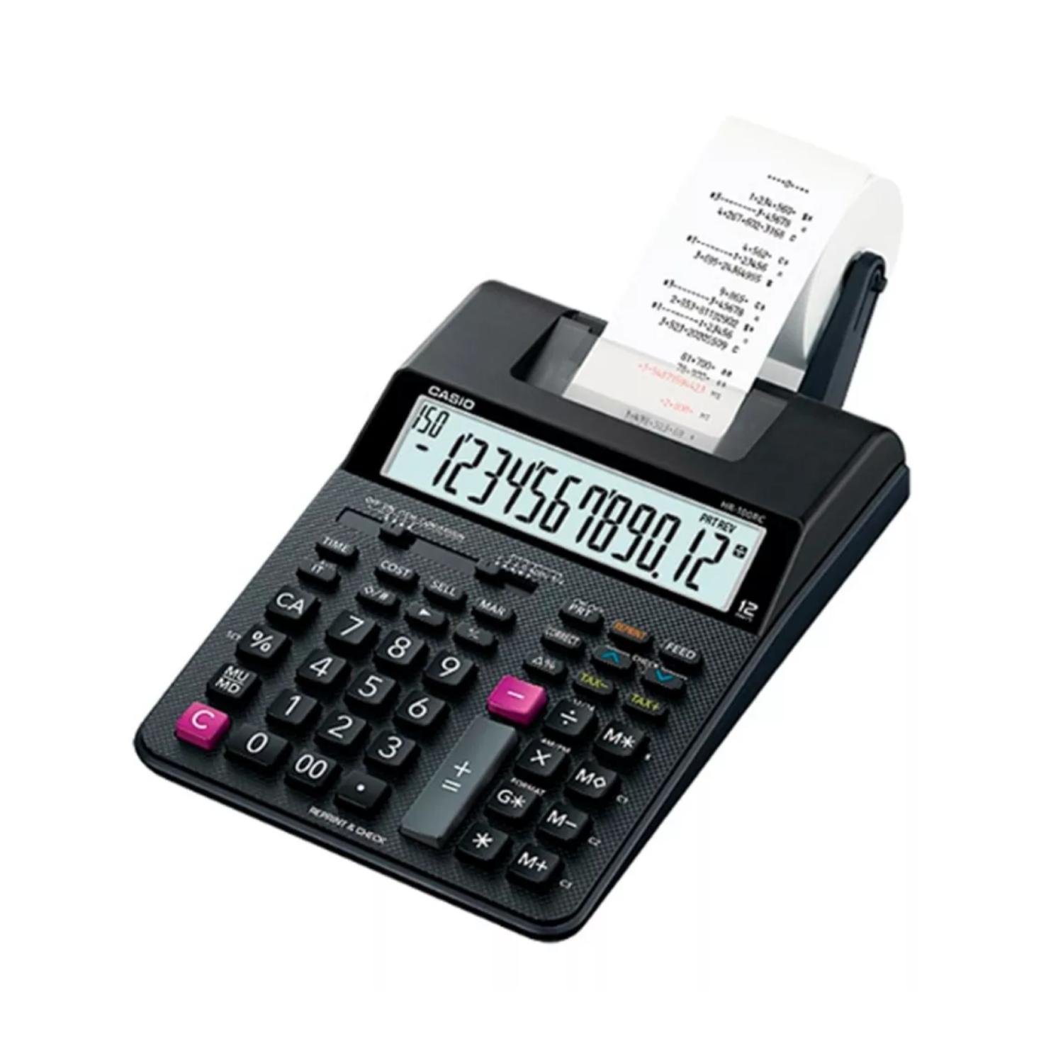 CALCULADORA DE IMPRESION 21 FUNCIONES NEGRO HR-100RC CASIO - 1