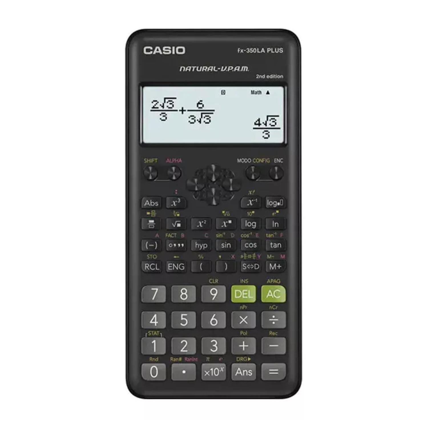 CALCULADORA CIENTIFICA 252 FUNCIONES NEGRO FX-350LA PLUS CASIO - 1