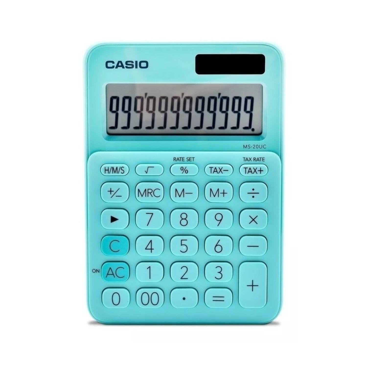 CALCULADORA DE ESCRITORIO 12 DIGITOS TURQUESA MS-20UC CASIO - 2