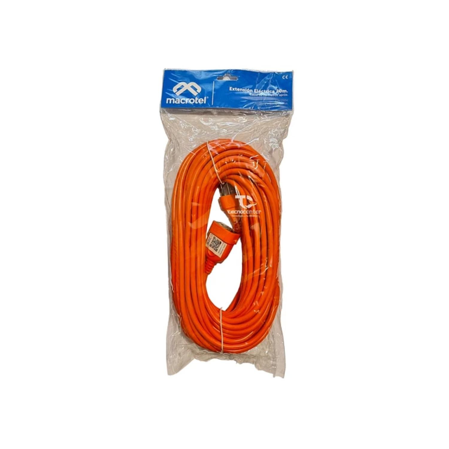 ALARGADOR EXTENSION DE CORRIENTE 20MTS 10A NARANJA MACROTEL - 3