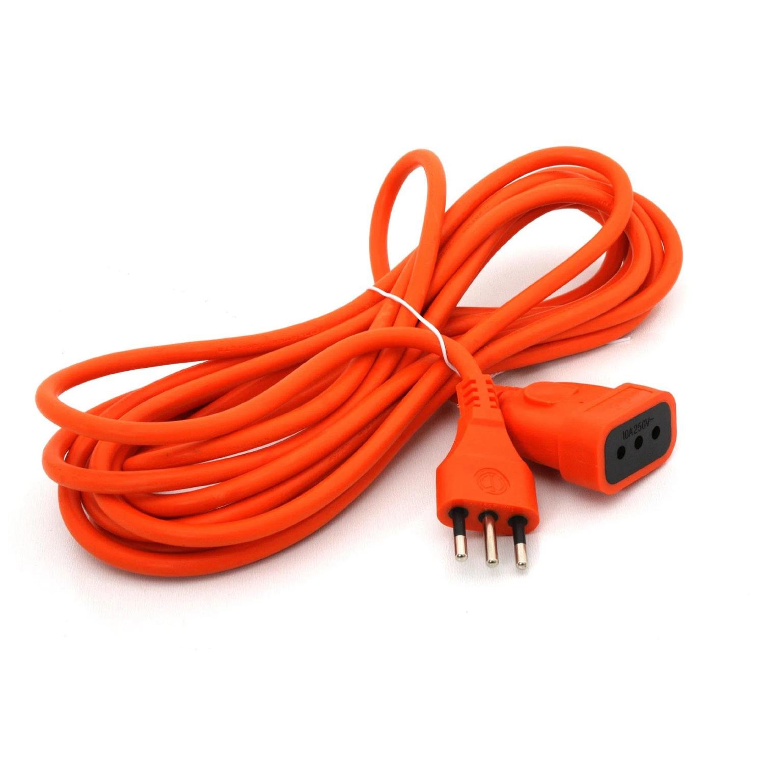 ALARGADOR EXTENSION DE CORRIENTE 5MTS 10A NARANJA MACROTEL - 1