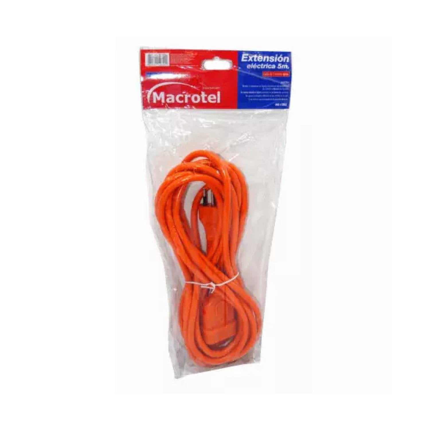 ALARGADOR EXTENSION DE CORRIENTE 5MTS 10A NARANJA MACROTEL - 4