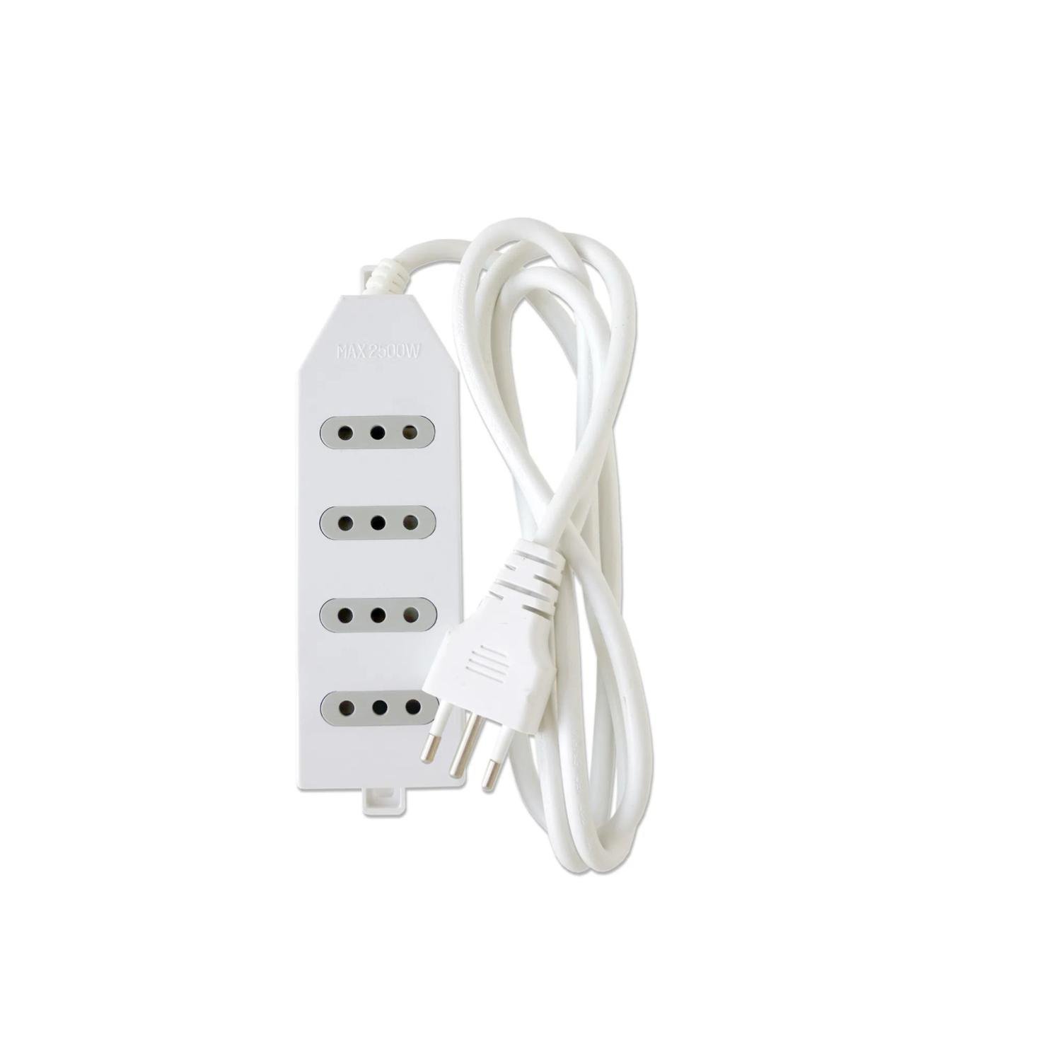 ZAPATILLA ALARGADOR 3MT 4 ENTRADAS BLANCO MACROTEL - 1