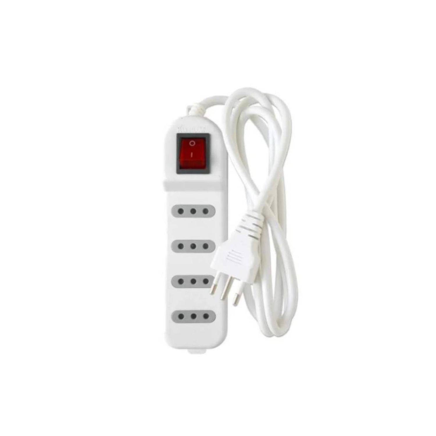 ZAPATILLA ALARGADOR 3MT 4 ENTRADAS CON SWITCH BLANCO MACROTEL - 3