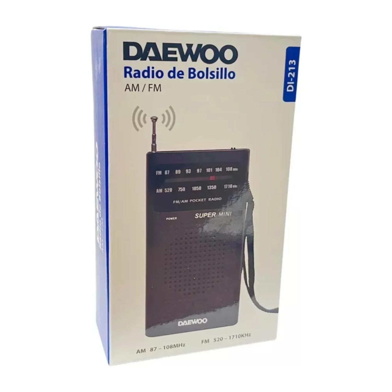RADIO DE BOLSILLO AM FM EN COLOR NEGRO DI213 DAEWOO - 2