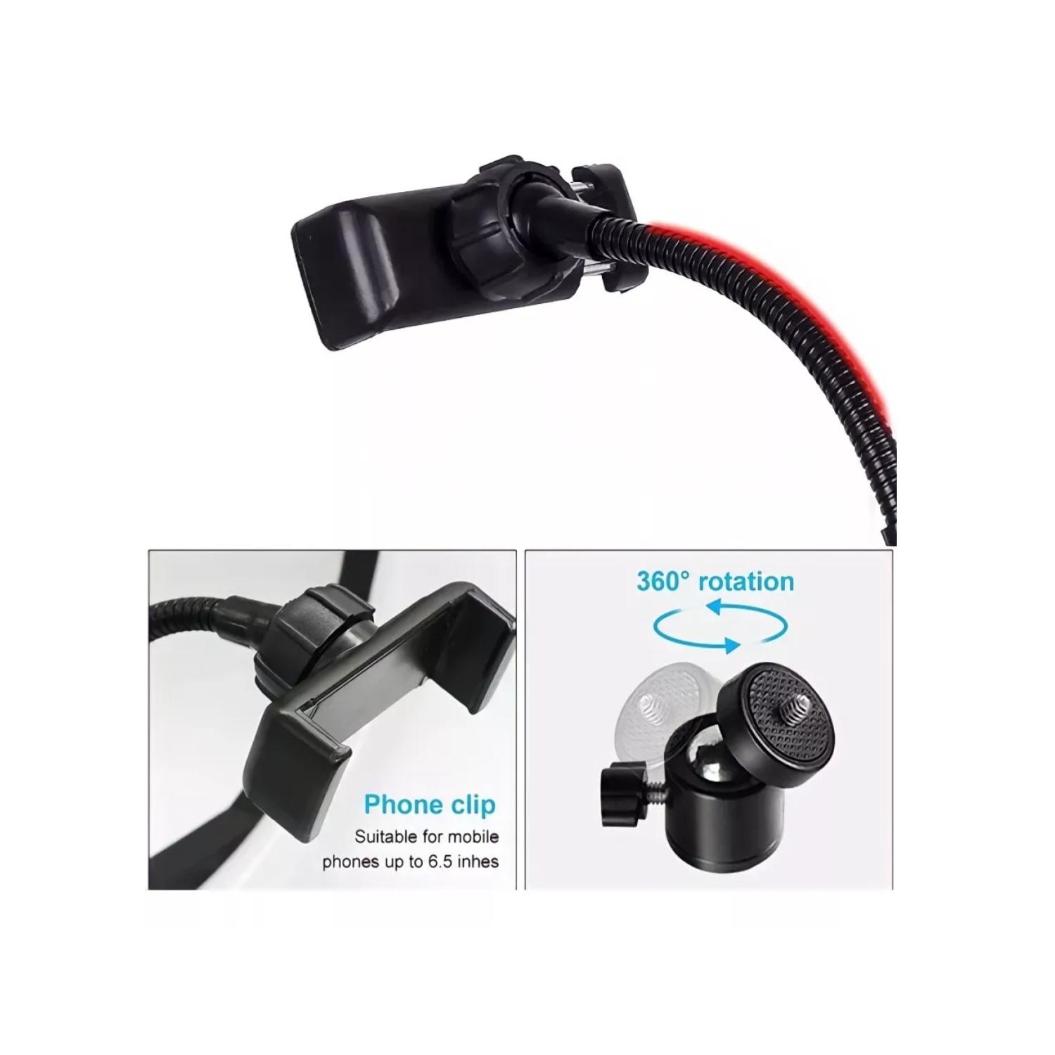 ARO DE LUZ LED RGB 26CM USB TRIPODE 2M EN COLOR NEGRO - 4
