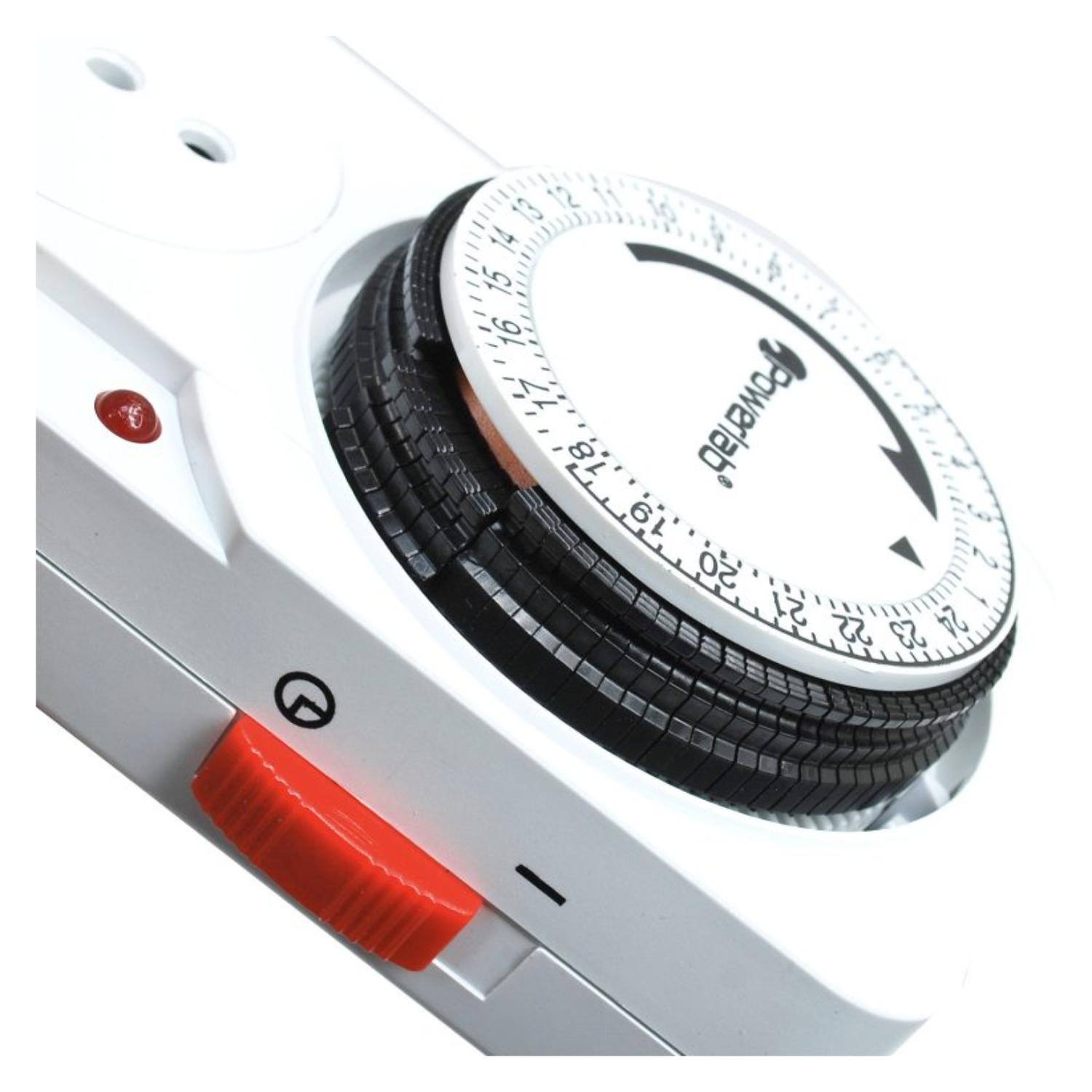 TIMER ANALOGO 2000W TEMPORIZADOR 24 HORAS EN COLOR BLANCO POWERLAB - 2