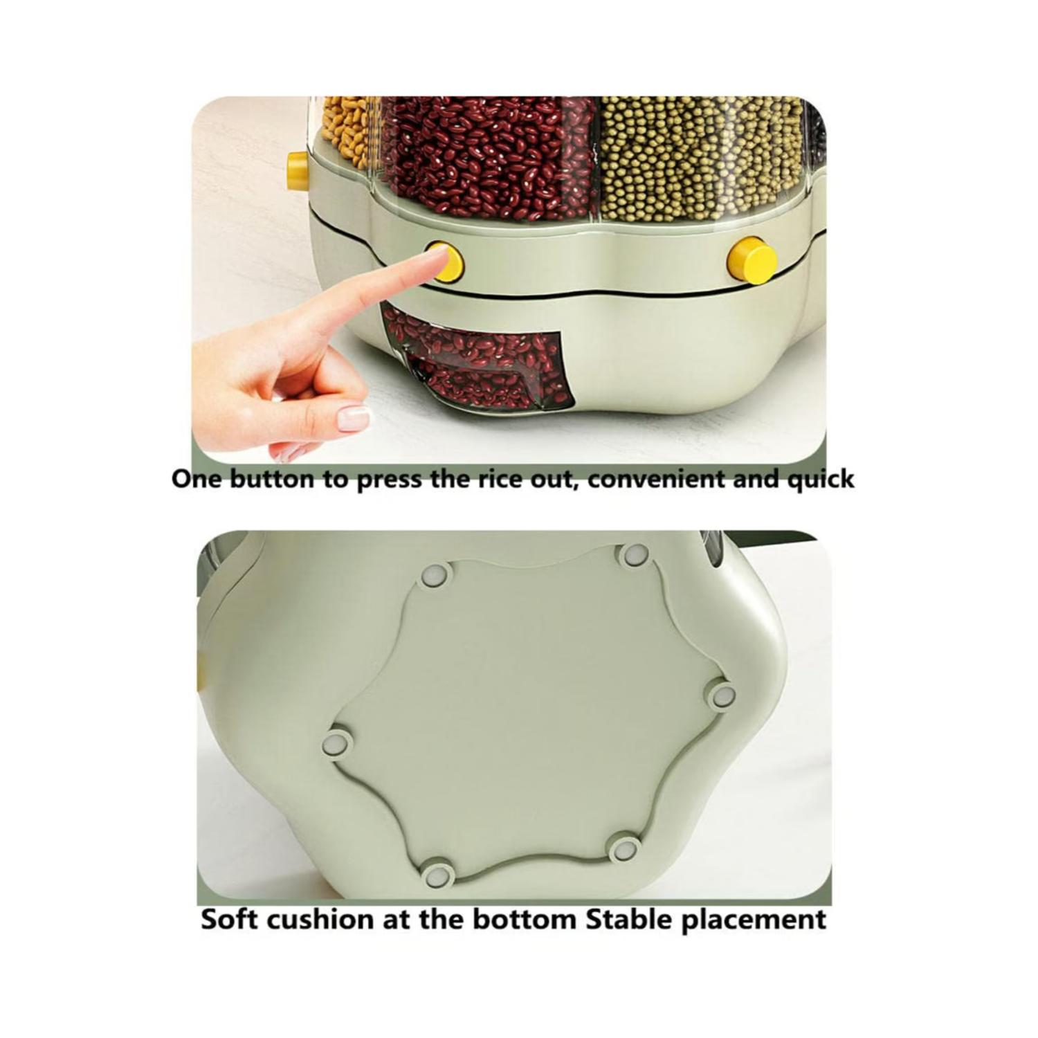 DISPENSADOR DE GRANOS CEREALES NUECES GIRATORIO COCINA - 2