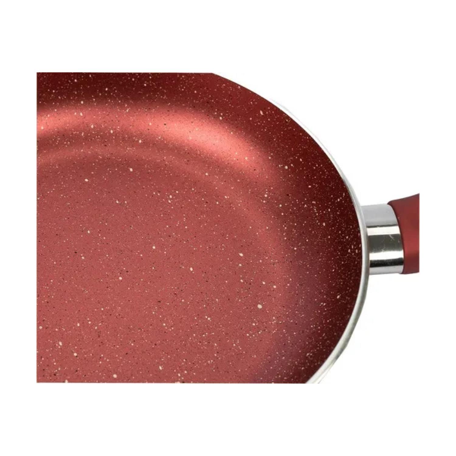 SARTEN DE COCINA ANTIADHERENTE 26CM EN COLOR ROJO MANGO DE SILICONA - 3