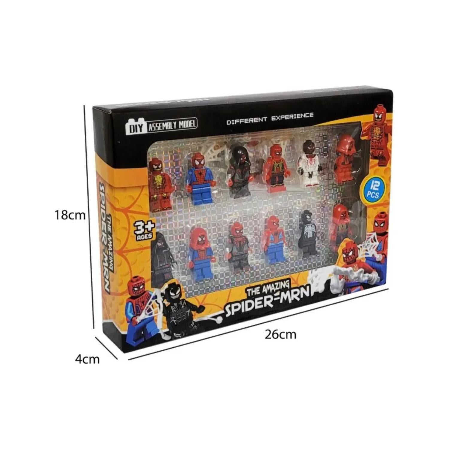 JUGUETE SET 12 FIGURAS 7CM SPIDER MAN BLOQUES INFANTIL - 2